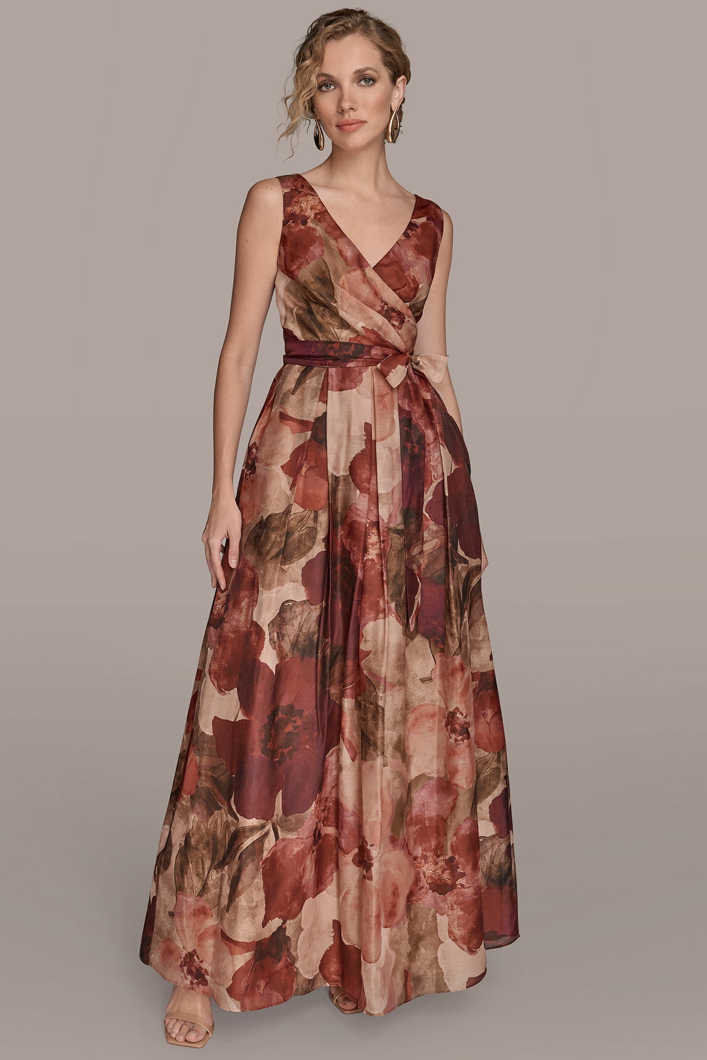 FLORAL WRAP-EFFECT ORGANZA GOWN | View 1 | Ball Gowns