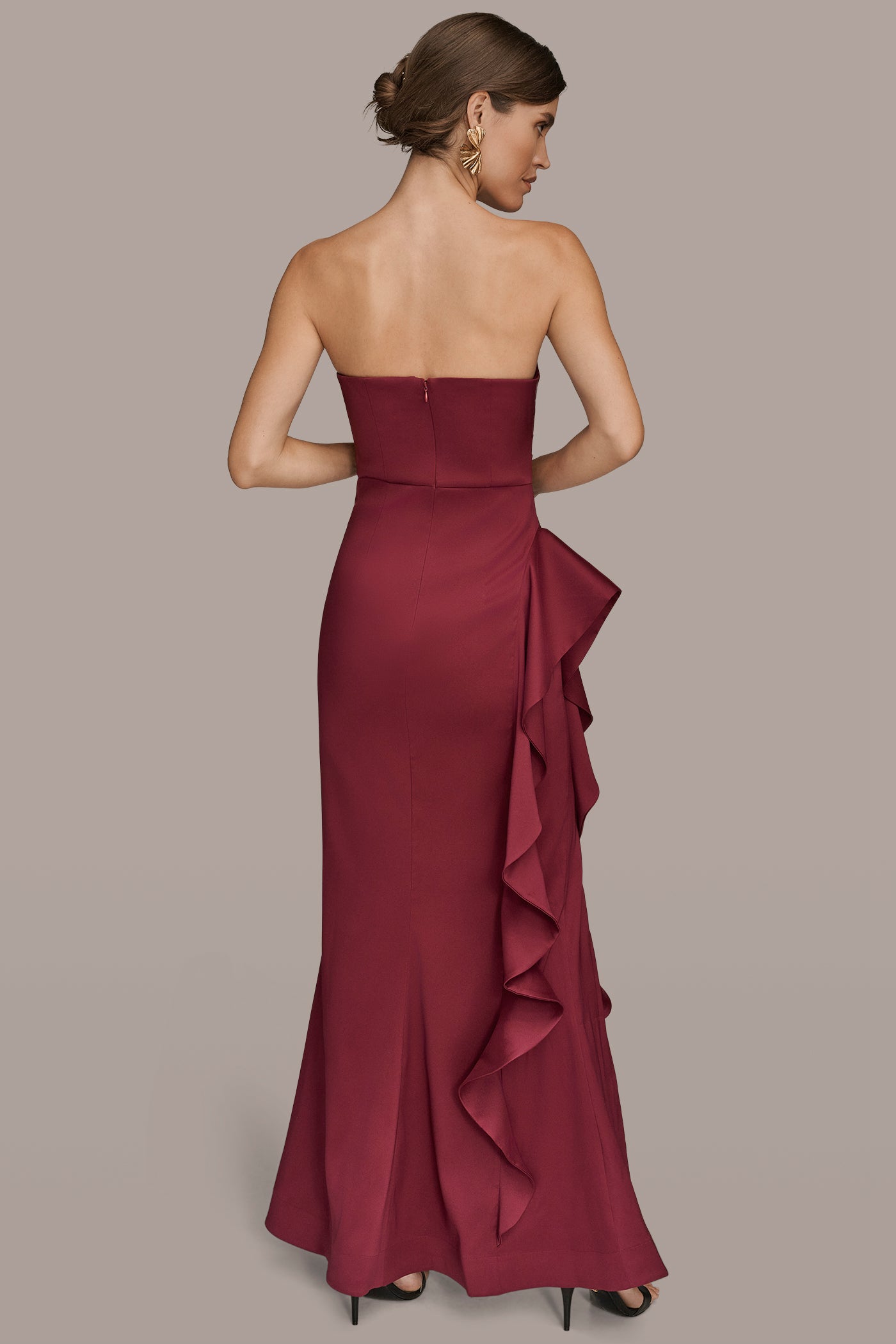 STRAPLESS RUFFLE MIKADO GOWN | View 2 | Fall Collection