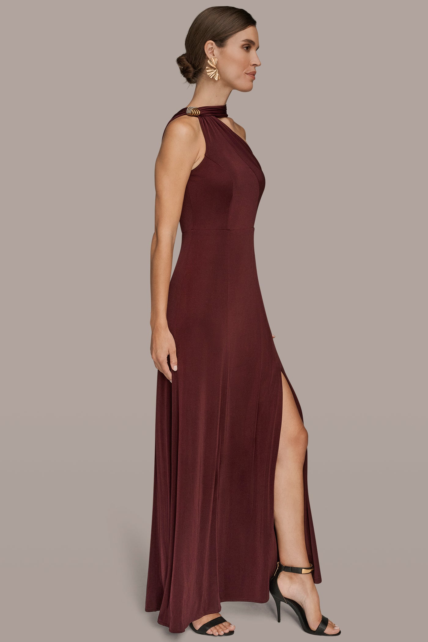 ASYMMETRIC EMBELLISHED GOWN VIEW 3