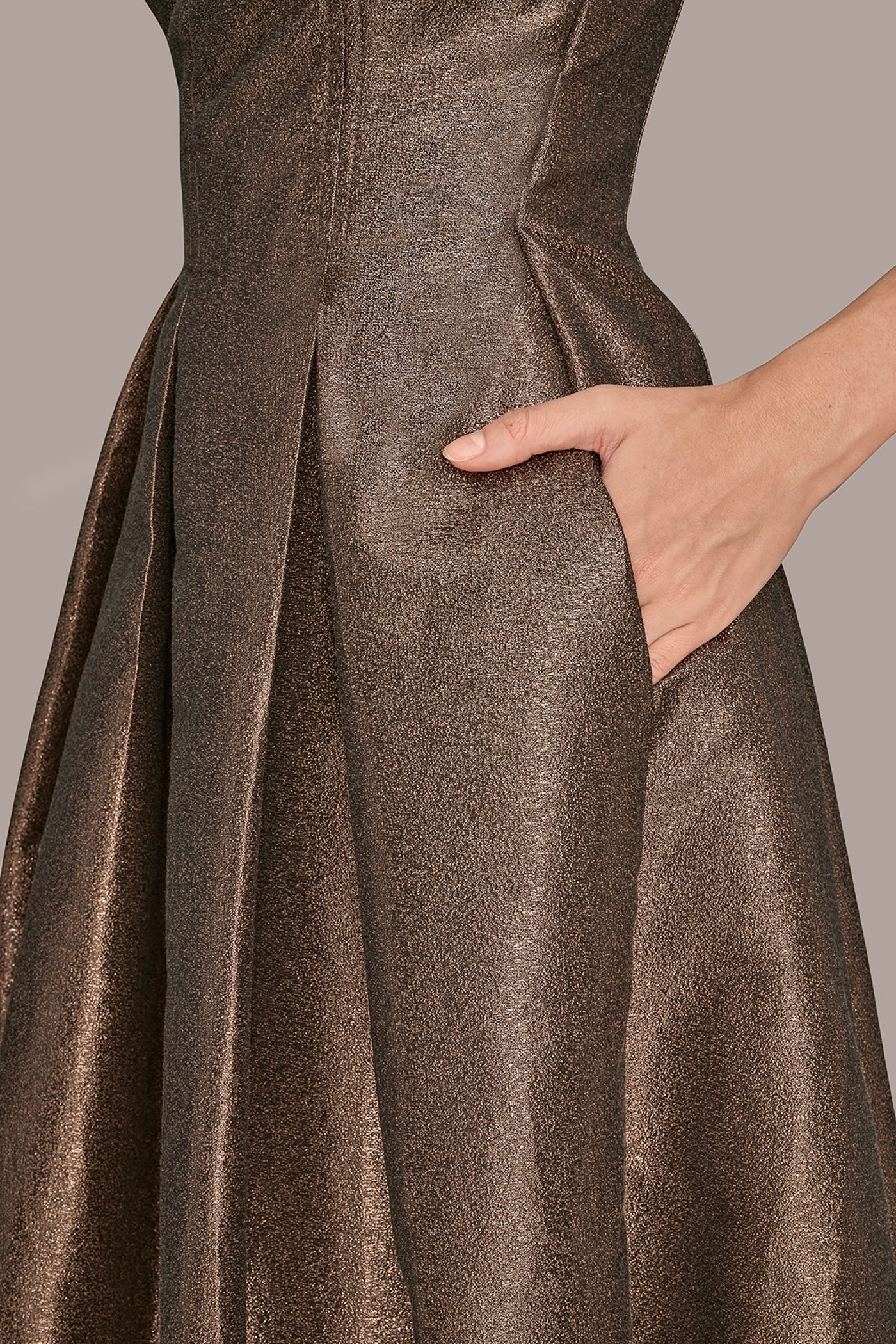 STRAPLESS BROCADE MIDI GOWN VIEW 7 | Formal & Black Tie