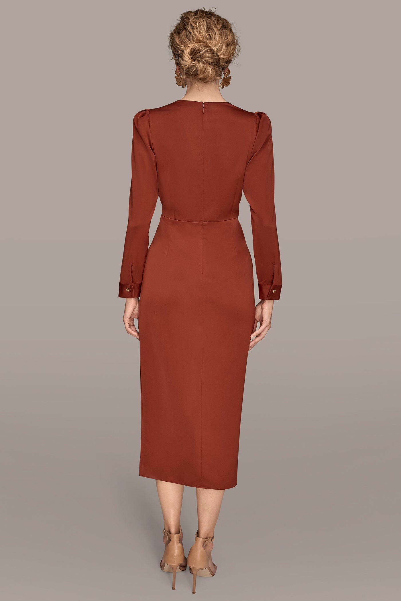 RUFFLED RUCHED MIDI DRESS | View 2 | Cocktail & Party