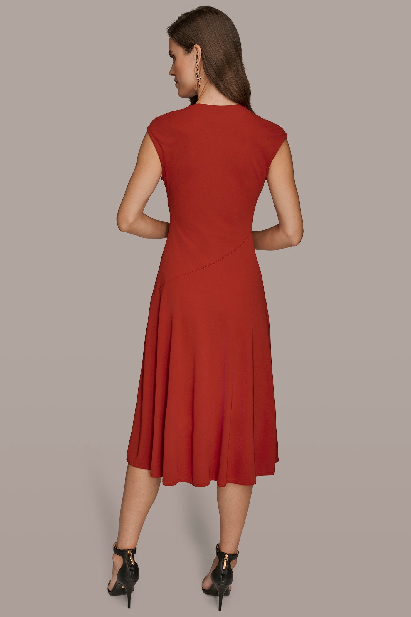 WRAP-EFFECT EMBELLISHED MIDI DRESS | View 2 | New Arrivals