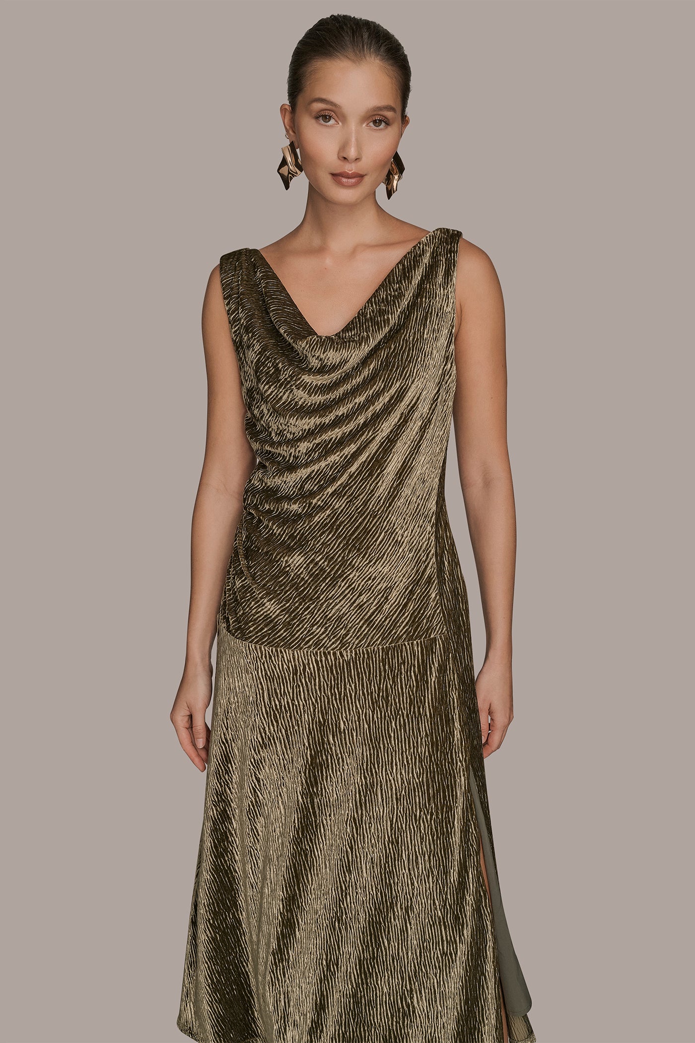 ASYMMETRIC VELVET MIDI SHEATH VIEW 4 | New Arrivals