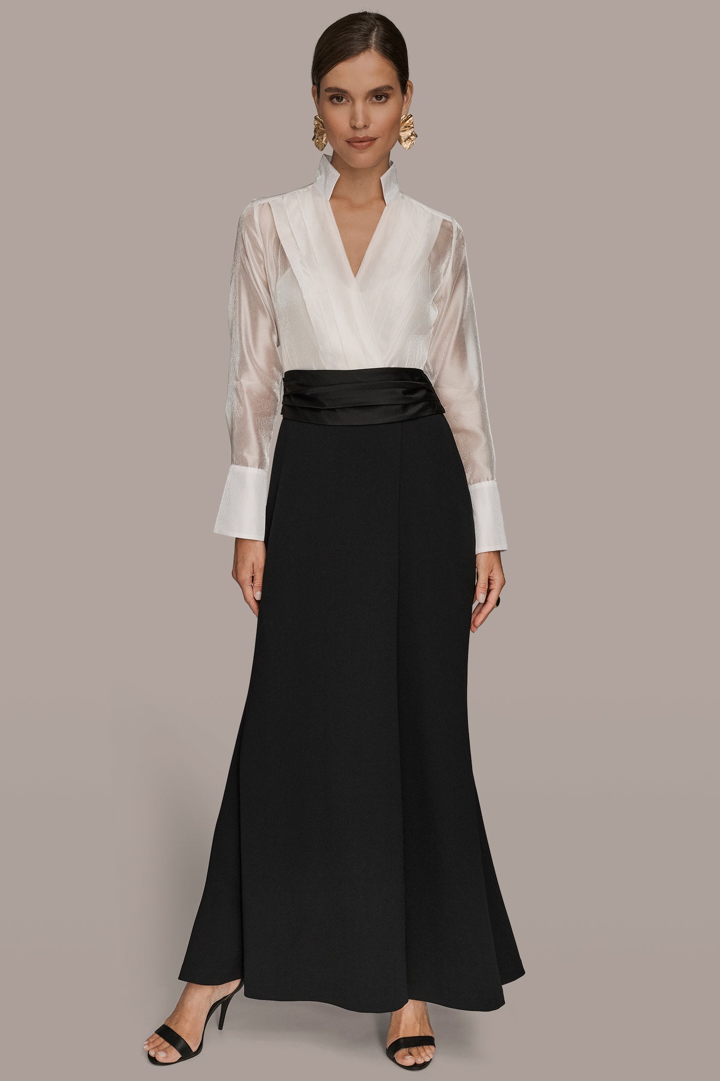 LAYERED WRAP-EFFECT GOWN | View 1 | Dresses & Jumpsuits