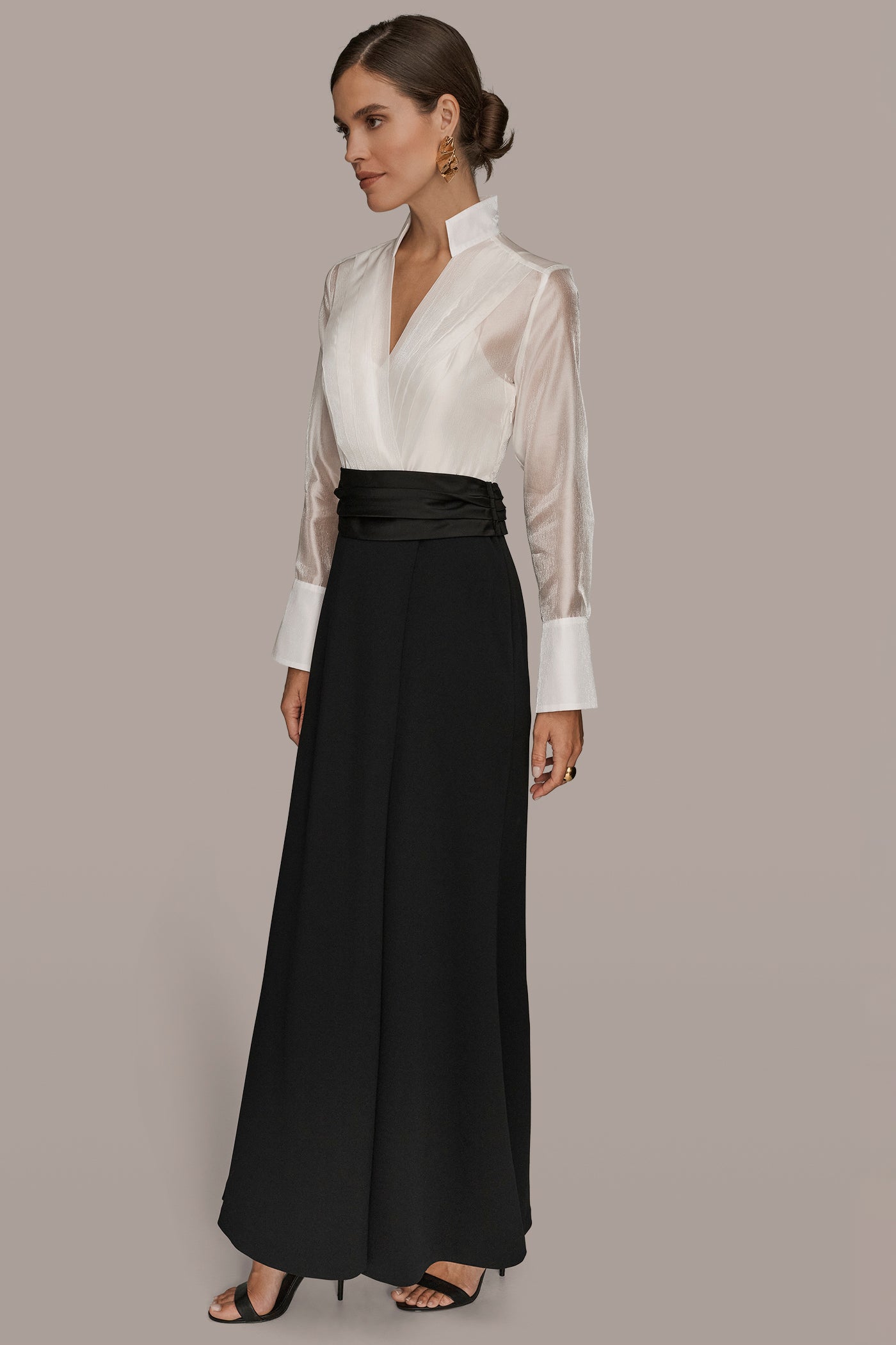 LAYERED WRAP-EFFECT GOWN VIEW 3