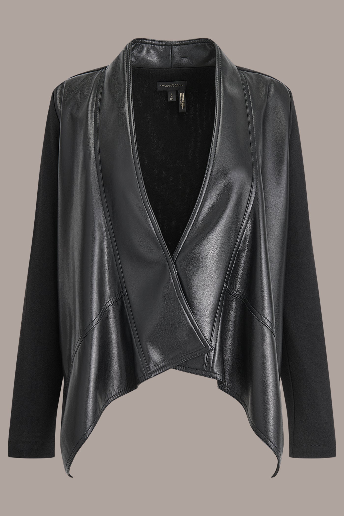 FAUX-LEATHER OPEN-FRONT JACKET VIEW 7
