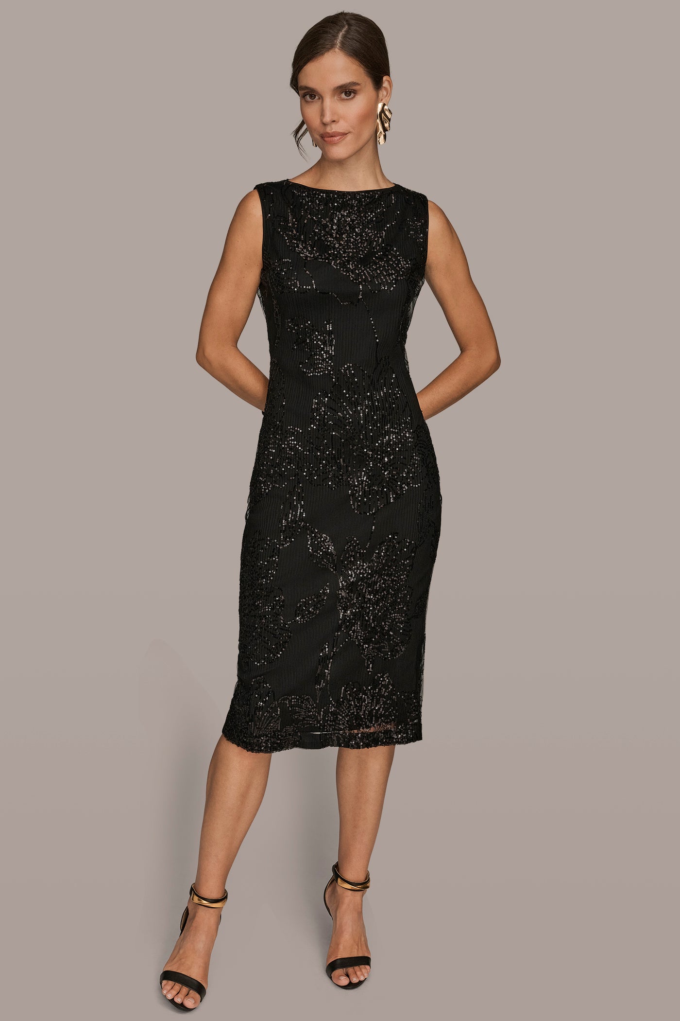 SEQUIN-EMBELLISHED MIDI SHEATH | View 1 | Dresses & Jumpsuits