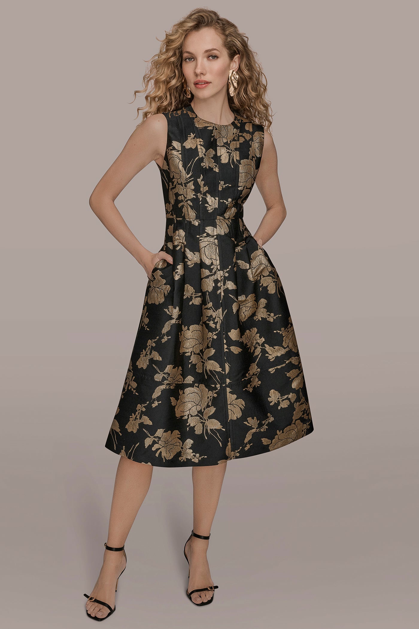 FLORAL-JACQUARD MIDI DRESS | View 1 | Ball Gowns