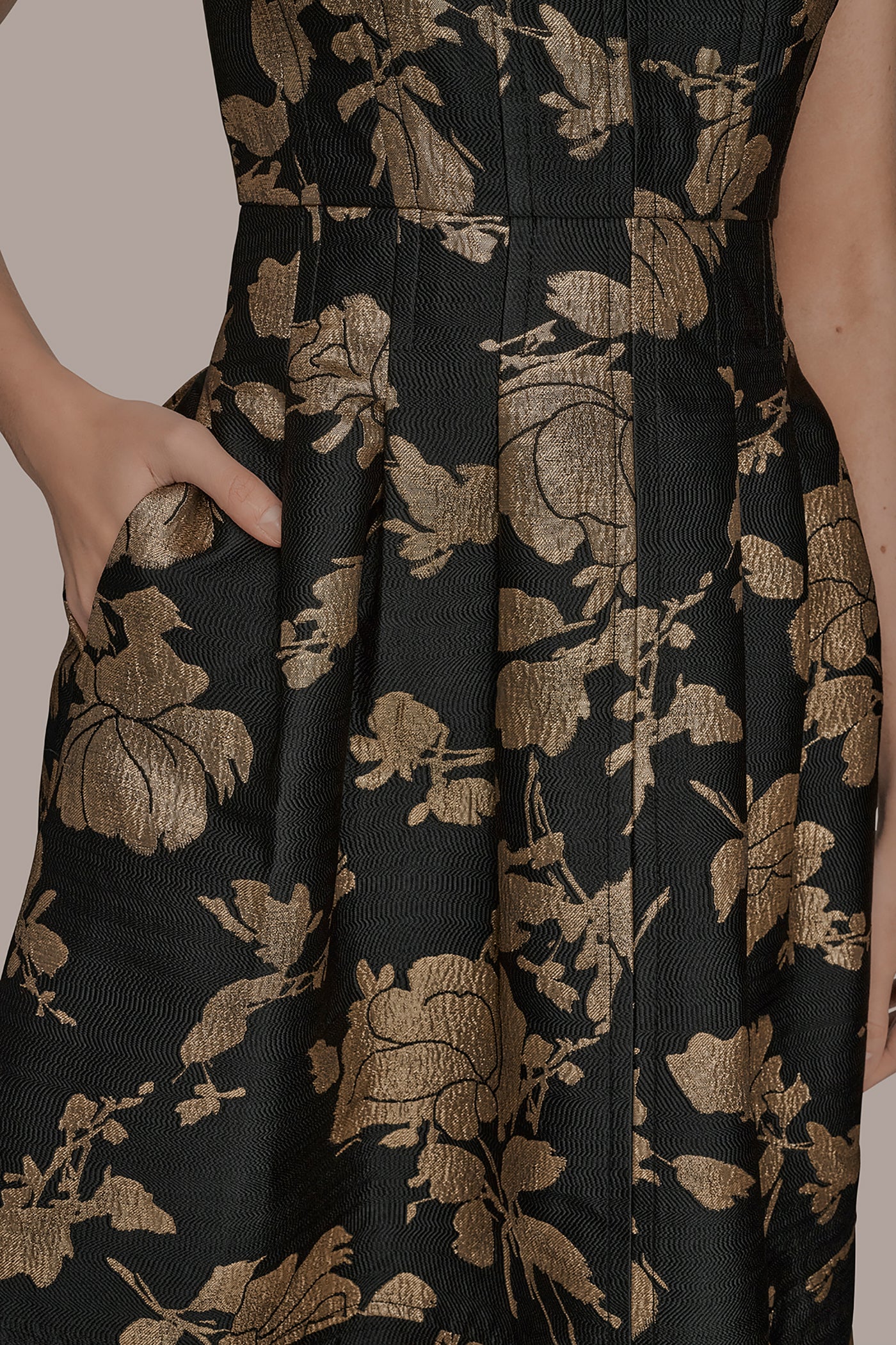 FLORAL-JACQUARD MIDI DRESS VIEW 6 | Ball Gowns