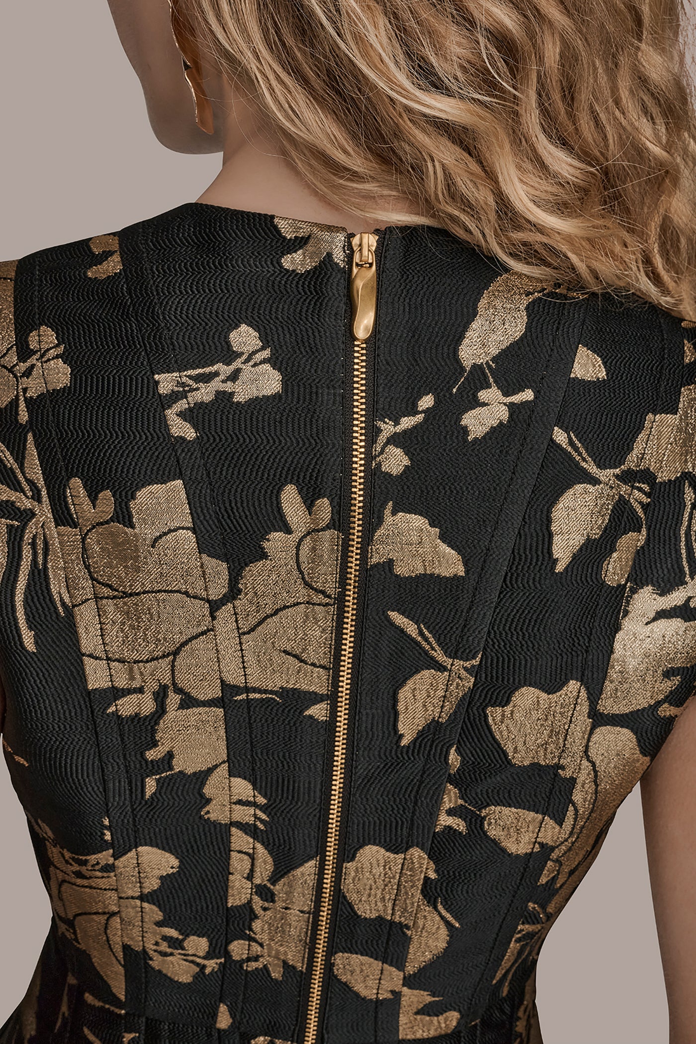 FLORAL-JACQUARD MIDI DRESS VIEW 7 | Ball Gowns
