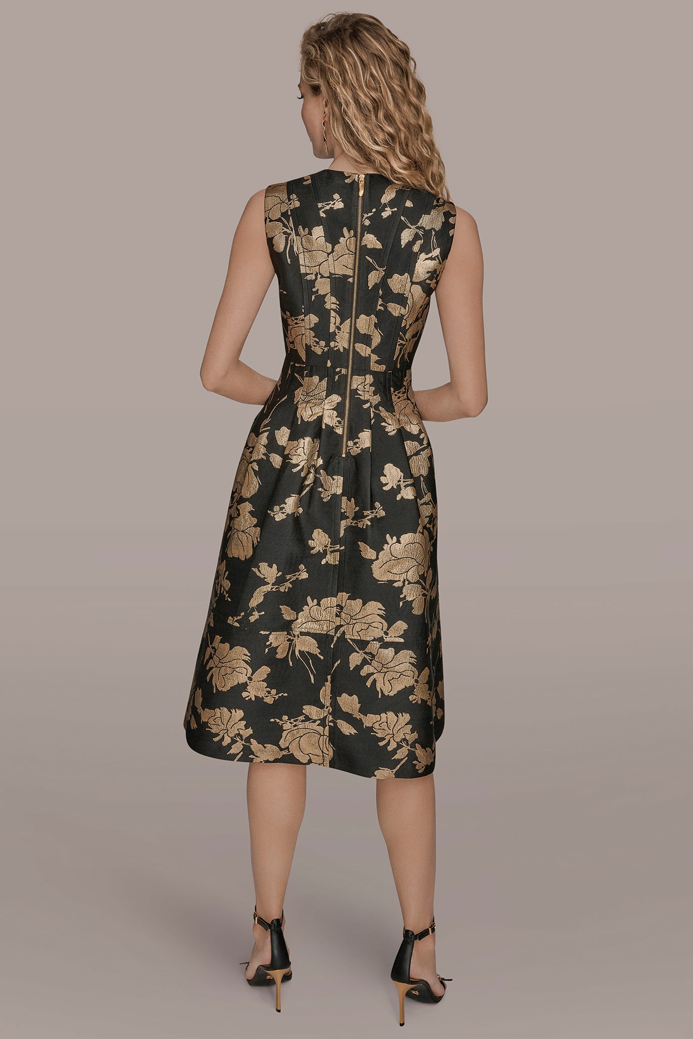 FLORAL-JACQUARD MIDI DRESS | View 2 | Ball Gowns