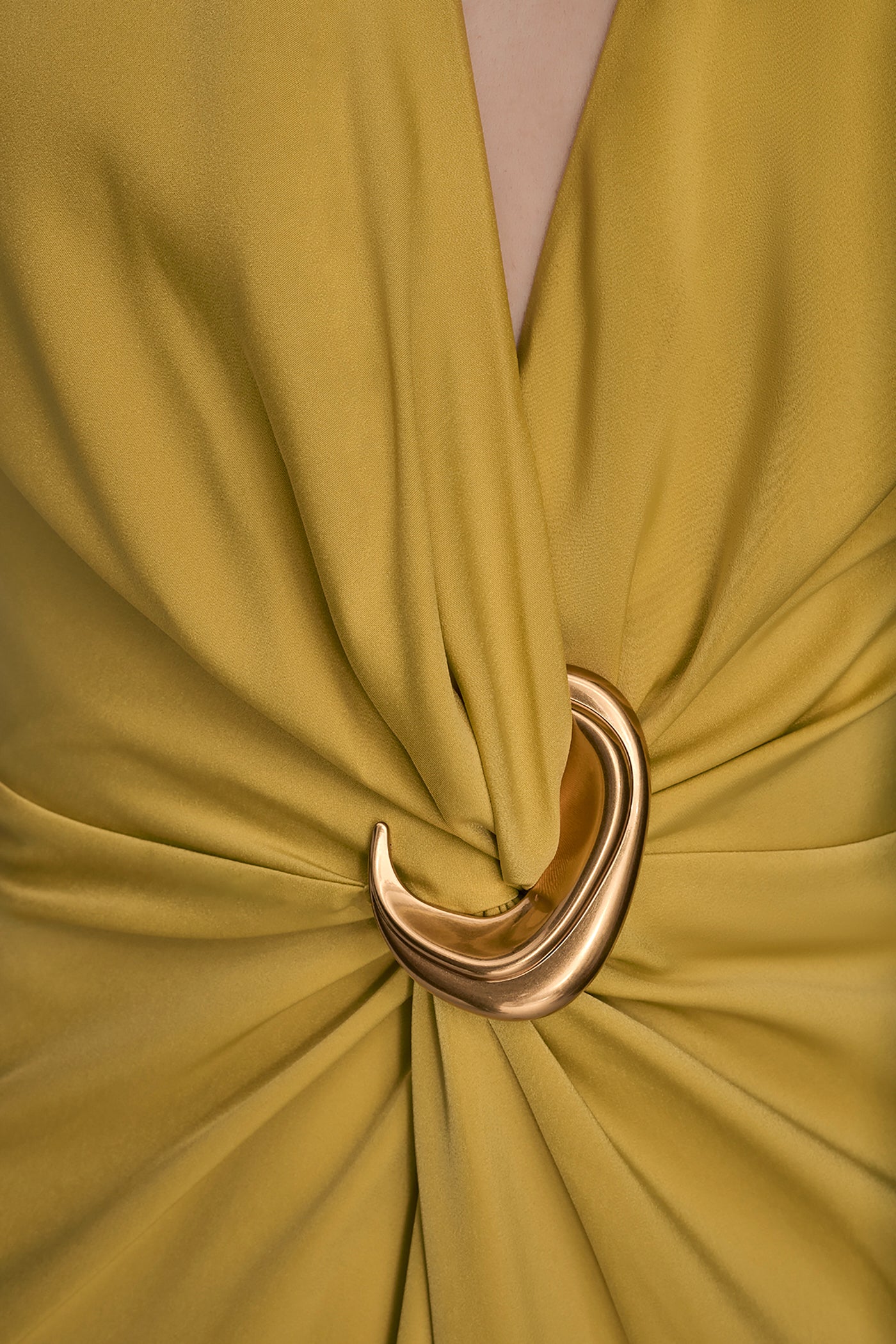 SLEEVELESS V NECK FRONT ROUCHED GOWN VIEW 6 | Clothing