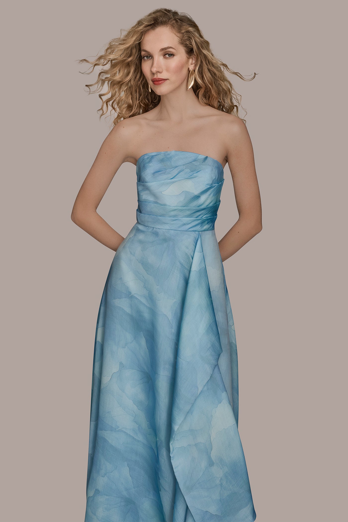 STRAPLESS WATER COLOR BALL GOWN VIEW 4 | New Arrivals