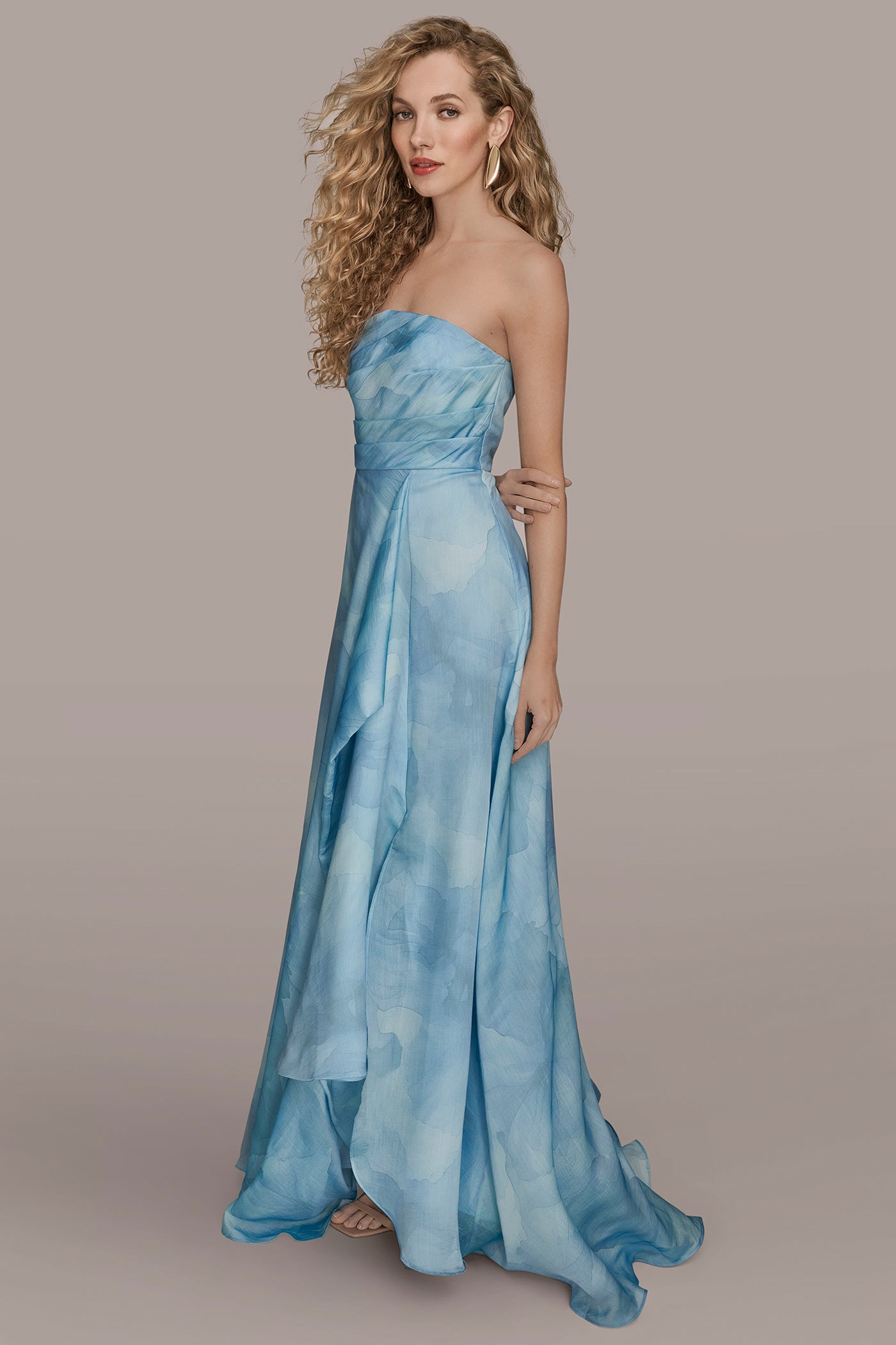 STRAPLESS WATER COLOR BALL GOWN VIEW 3 | New Arrivals