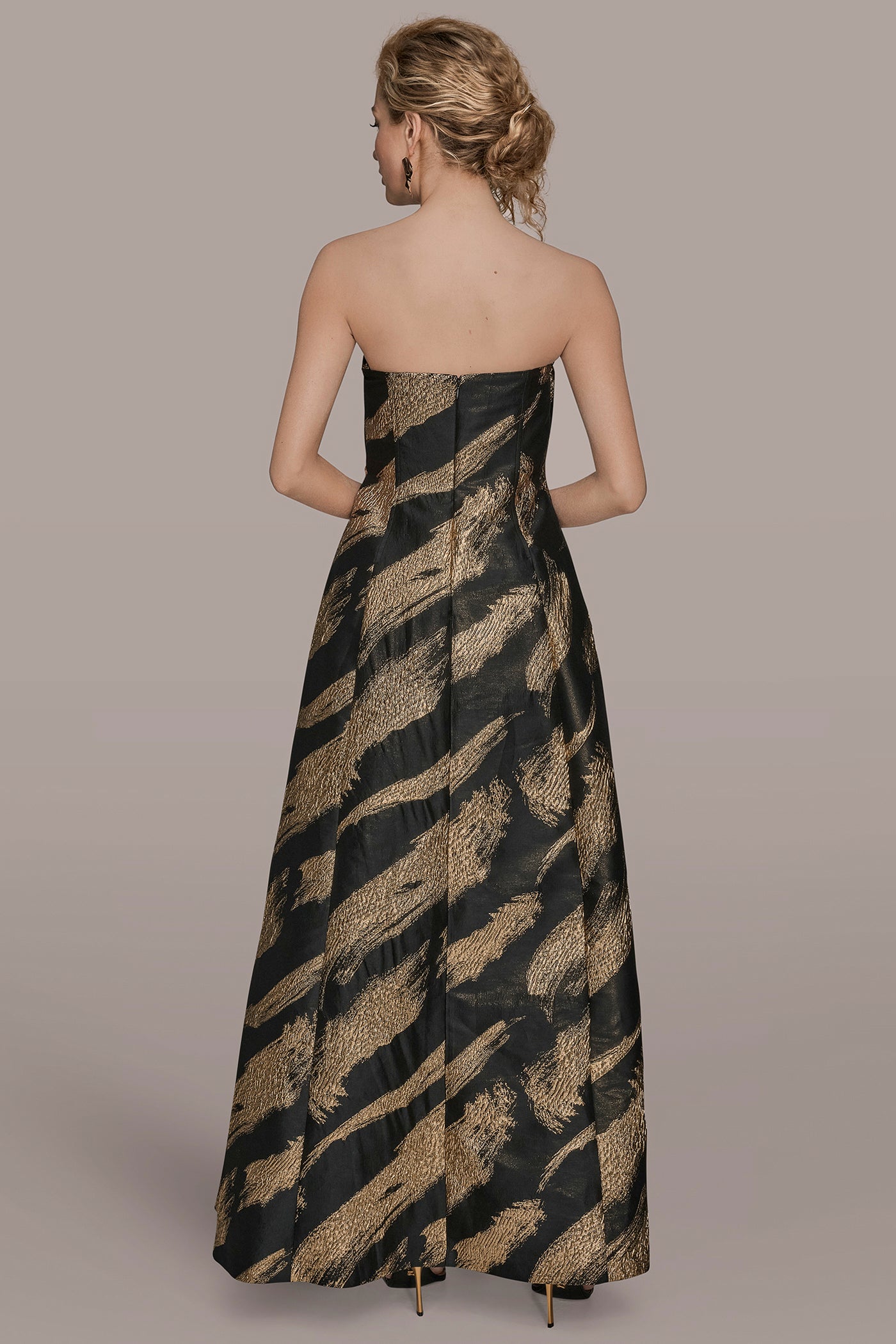 METALLIC JACQUARD BRUSH STROKE BALL GOWN | View 2 | New Arrivals