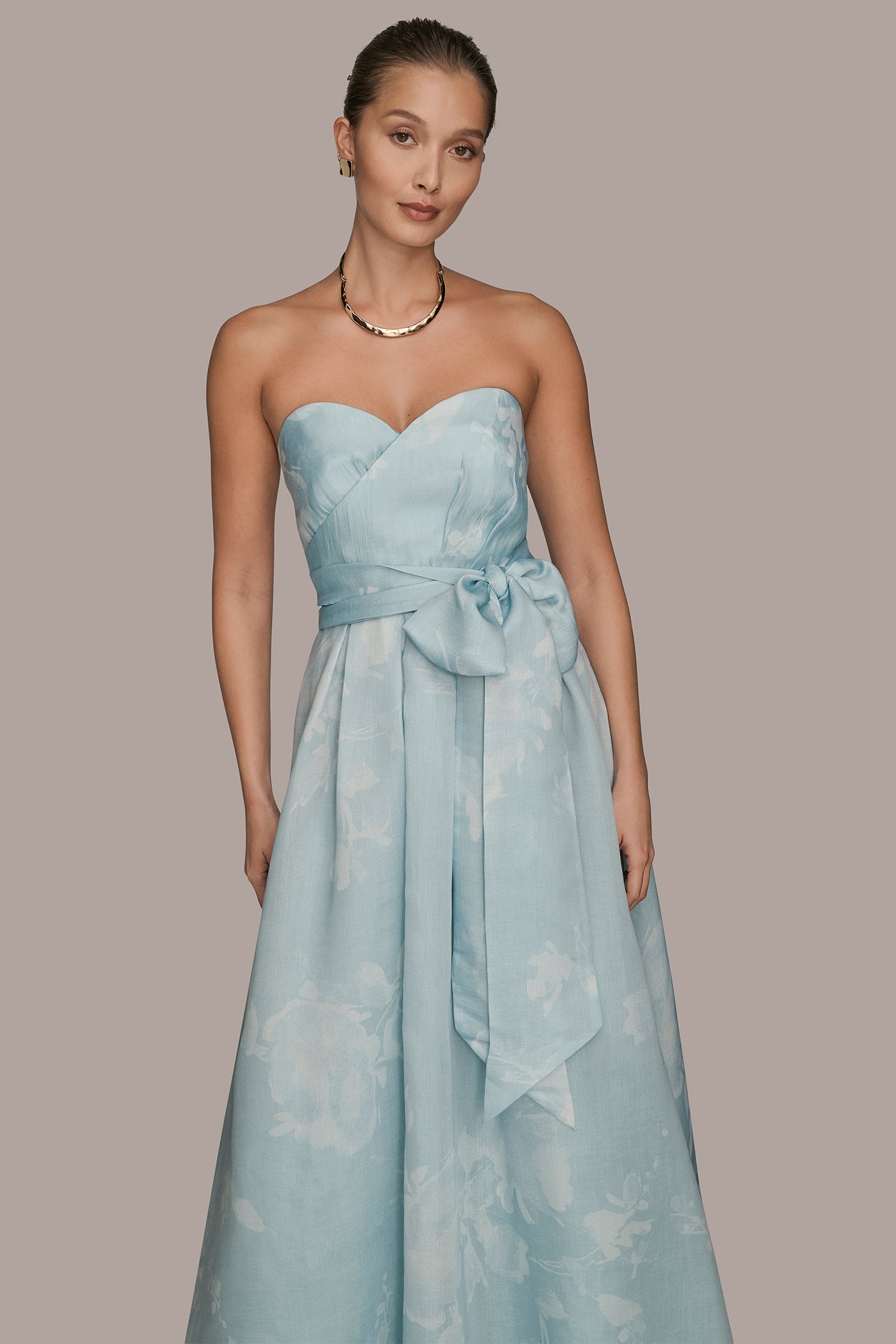 STRAPLESS FLORAL BALL GOWN VIEW 4 | Ball Gowns