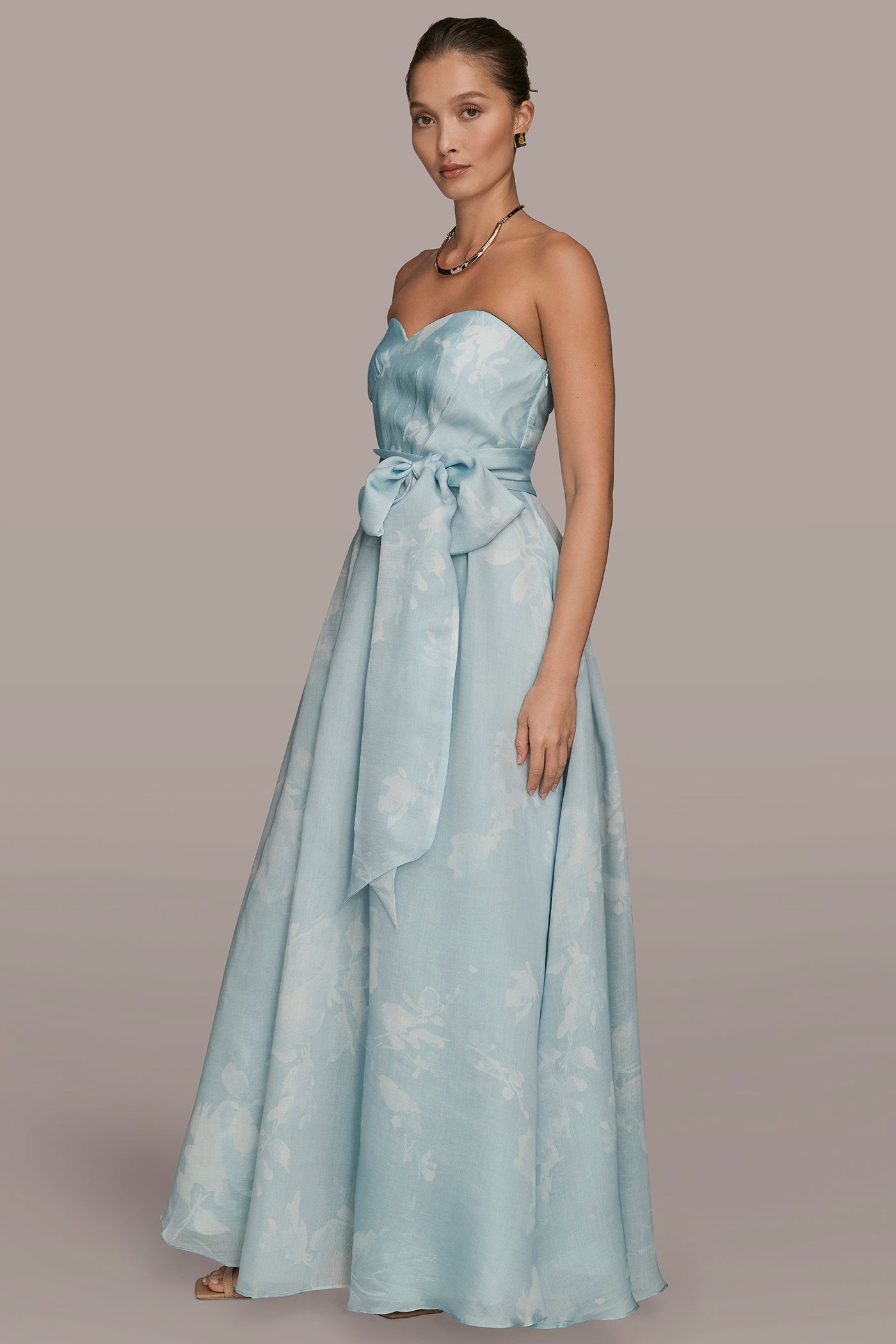 STRAPLESS FLORAL BALL GOWN VIEW 3 | Ball Gowns