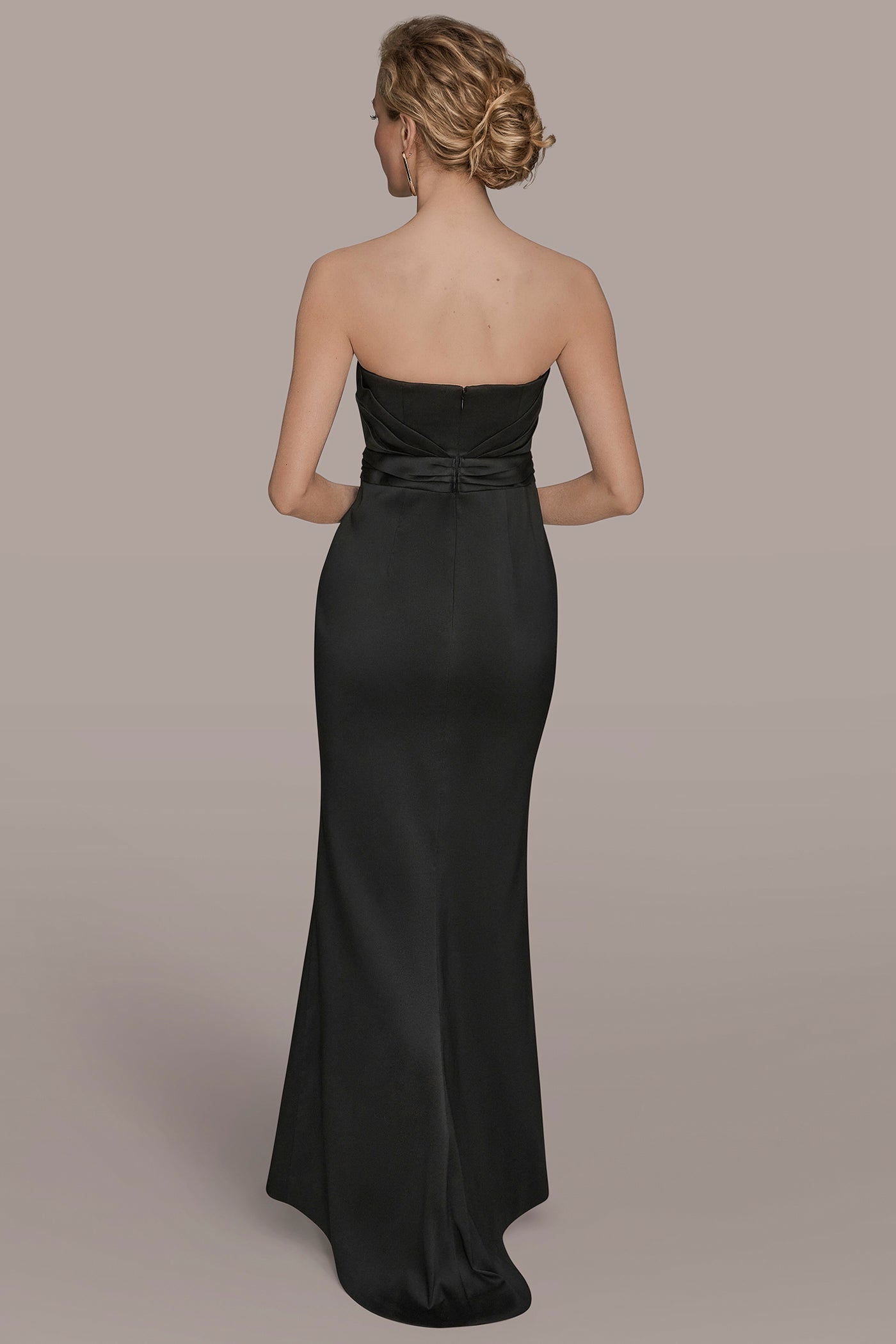 ASYMMETRICAL NECK FRONT DRAPED GOWN | View 2 | Ball Gowns