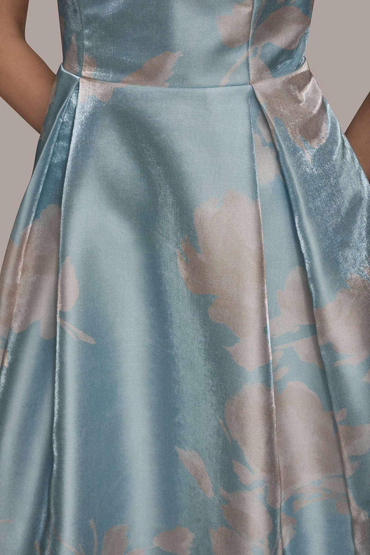 ASYMMETRICAL NECK FLORAL BALL GOWN VIEW 6 | Ball Gowns