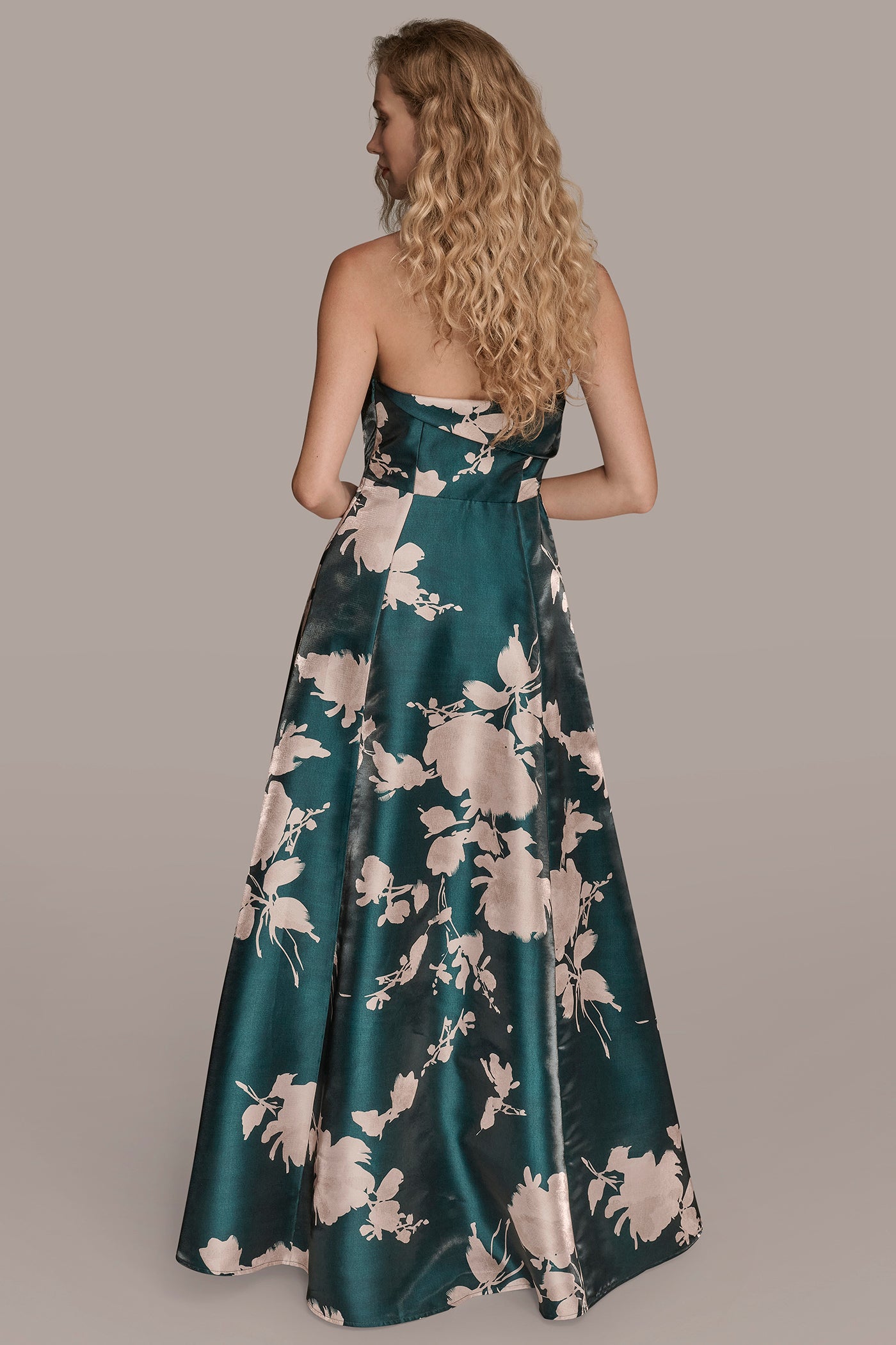 ASYMMETRIC FLORAL MIKADO BALL GOWN | View 2