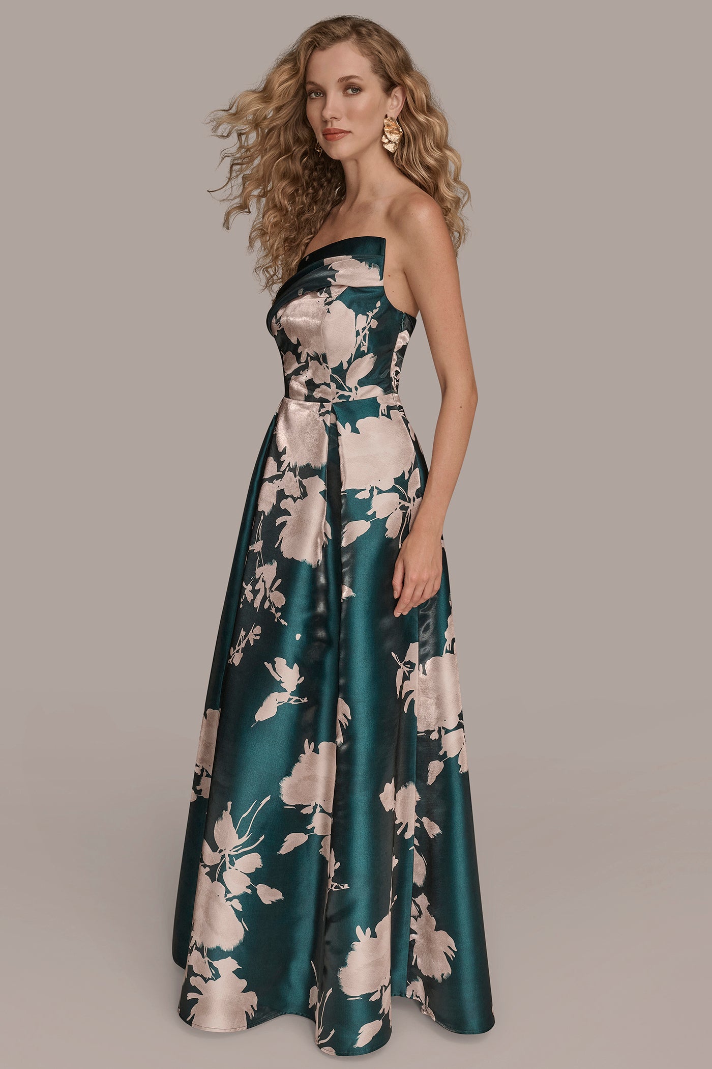 ASYMMETRIC FLORAL MIKADO BALL GOWN VIEW 3 | Dresses & Jumpsuits