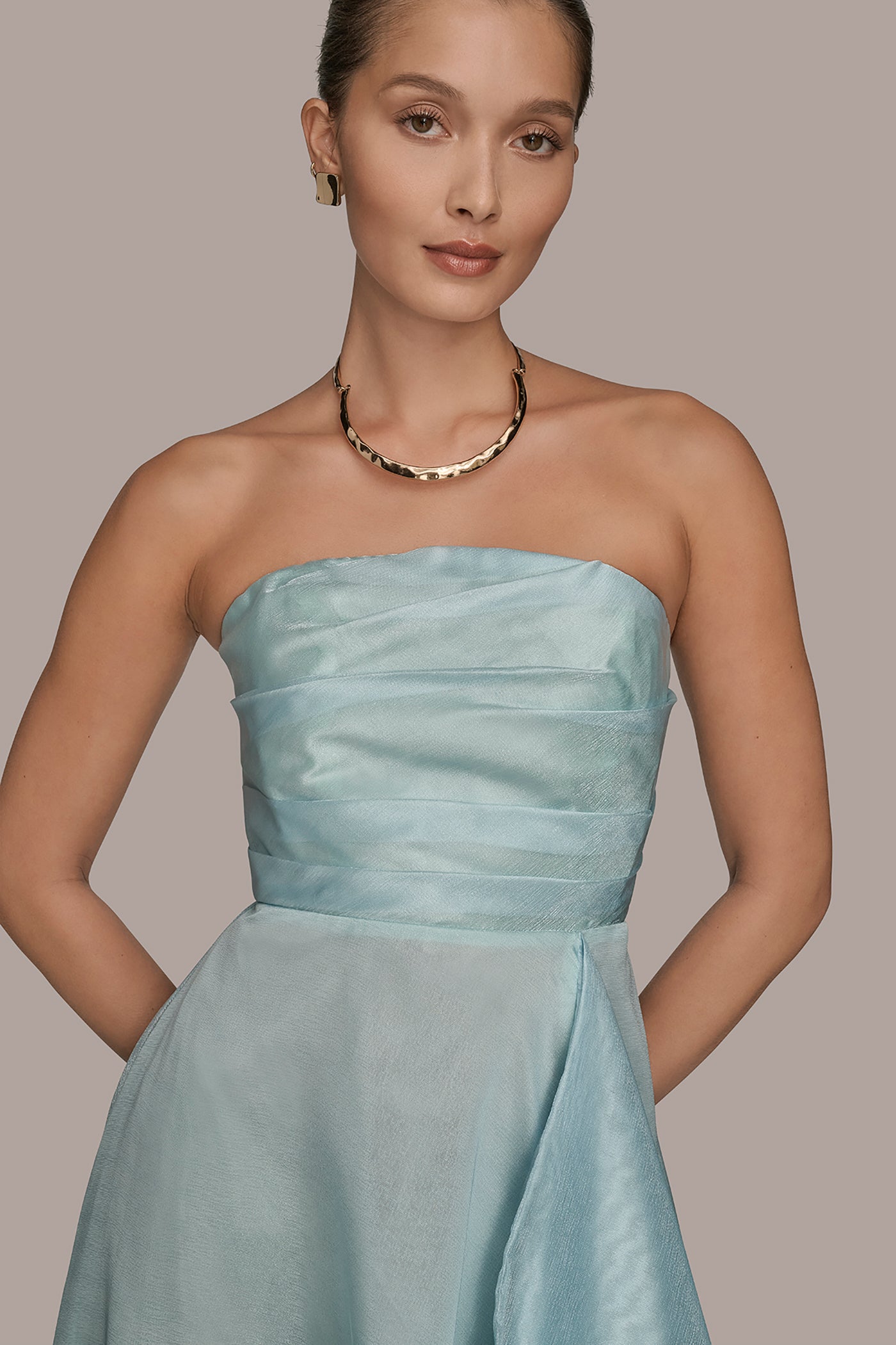 STRAPLESS CASCADING GOWN VIEW 4 | New Arrivals