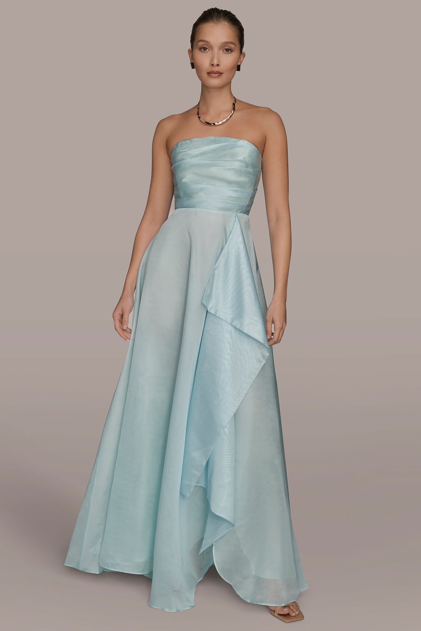 STRAPLESS CASCADING GOWN | View 1 | New Arrivals