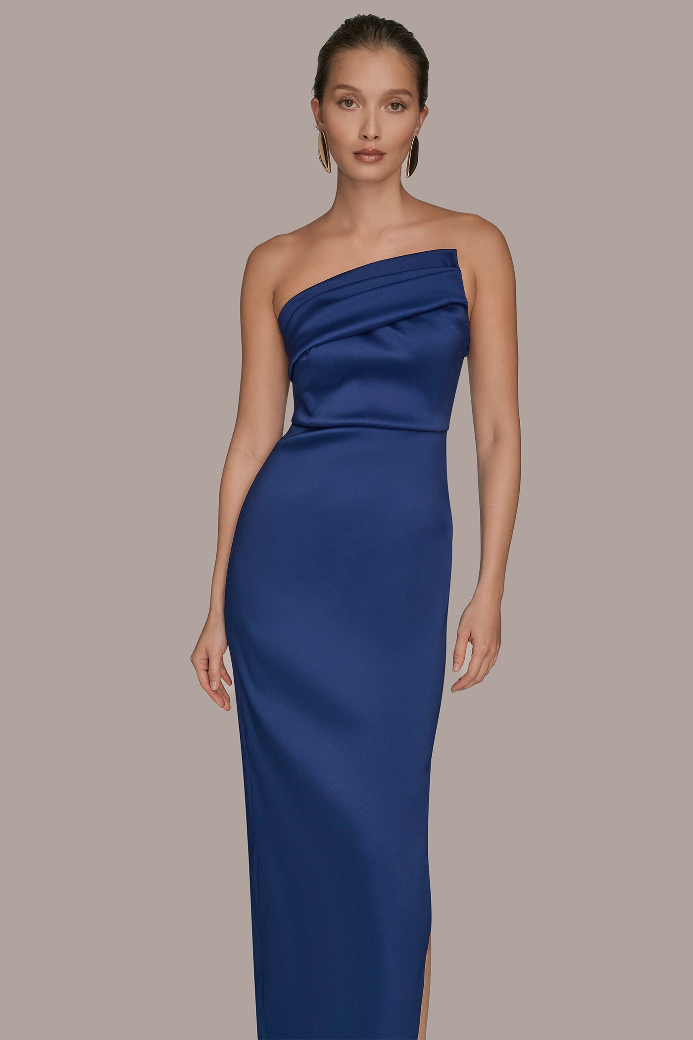 ASYMMETRIC STRAPLESS GATHERED GOWN VIEW 4 | Dresses & Jumpsuits
