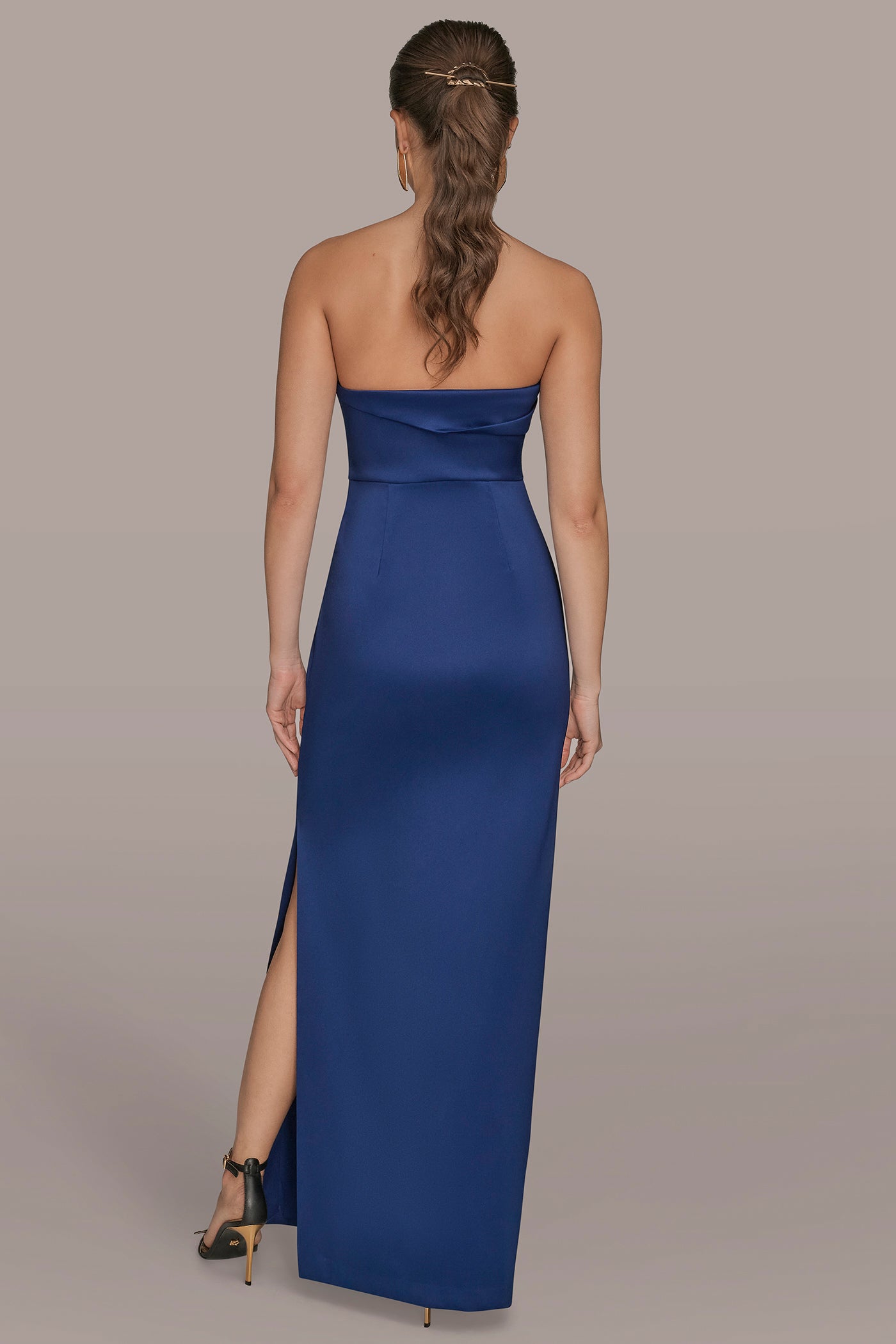 Mikado Strapless High Split Gown | Gown | Donna Karan Mikado Strapless High Split Gown | Gown | Donna Karan