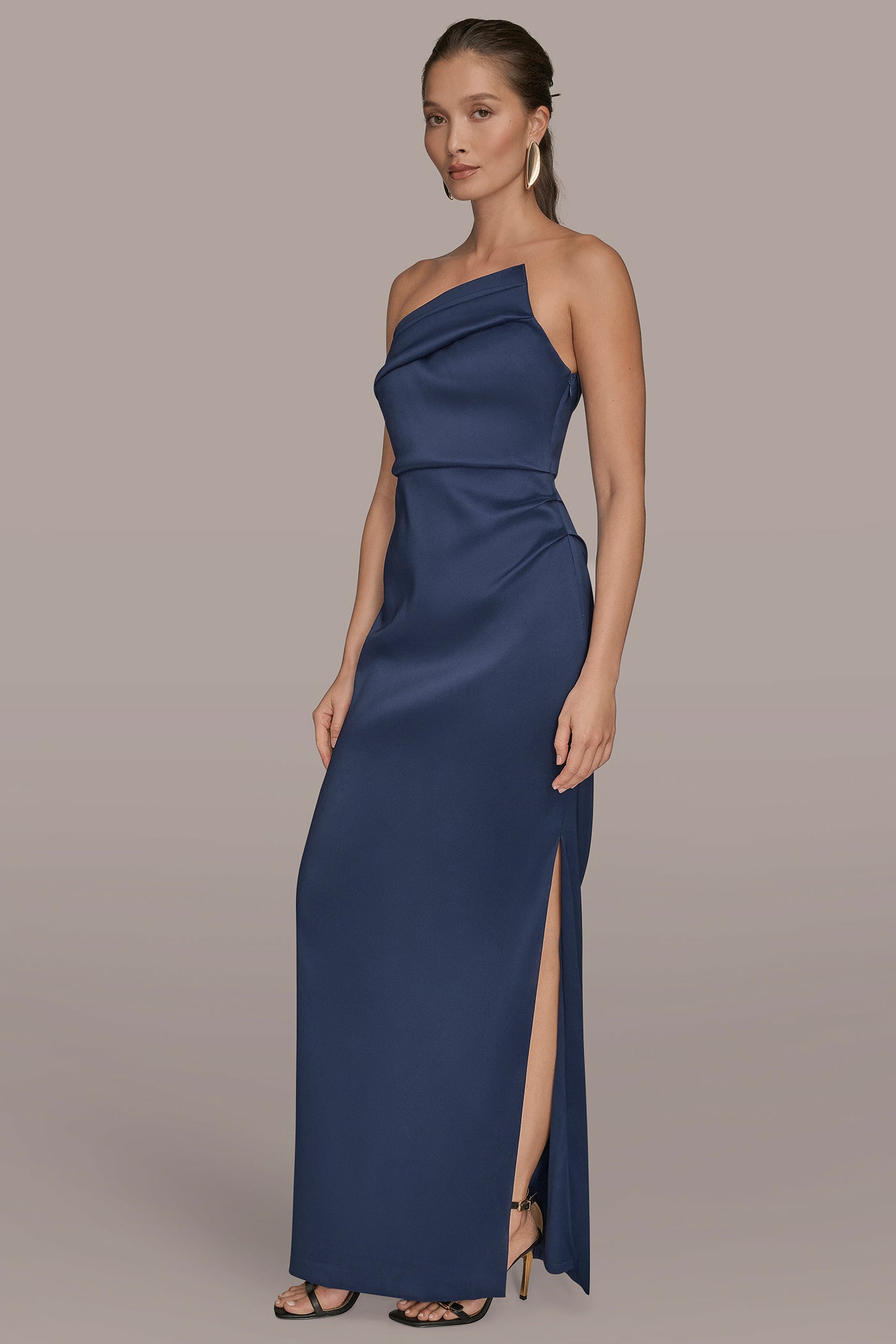 One Shoulder Dress Adrianna Papell Midnight Blue Dress Dusty Blue Blue One Shoulder Midi Dress Satin One Shoulder Dress Adrianna Papell Midnight Blue Dress Dusty Blue Blue One Shoulder Midi Dress Satin
