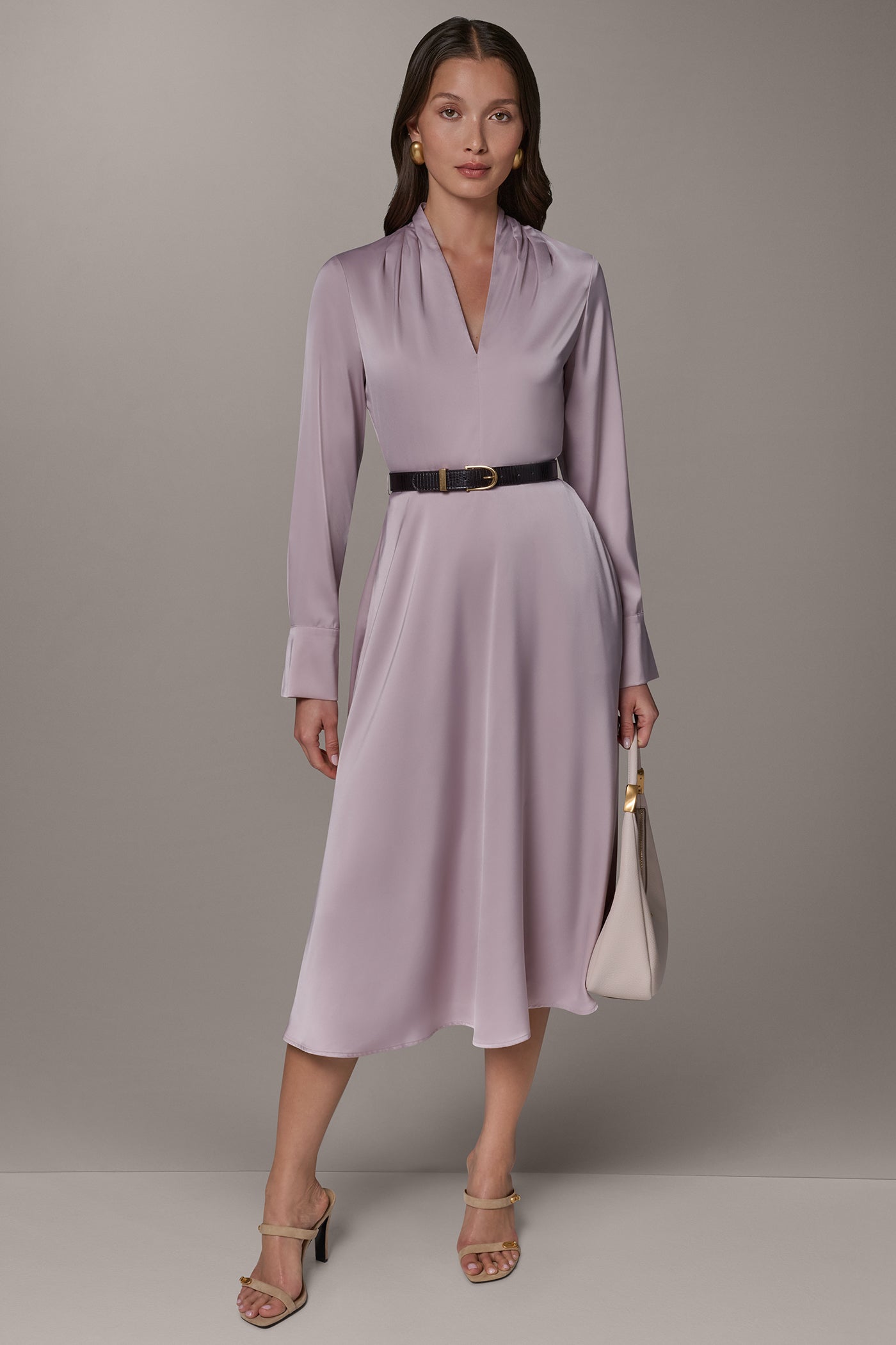 SATIN MIDI A-LINE DRESS VIEW 6