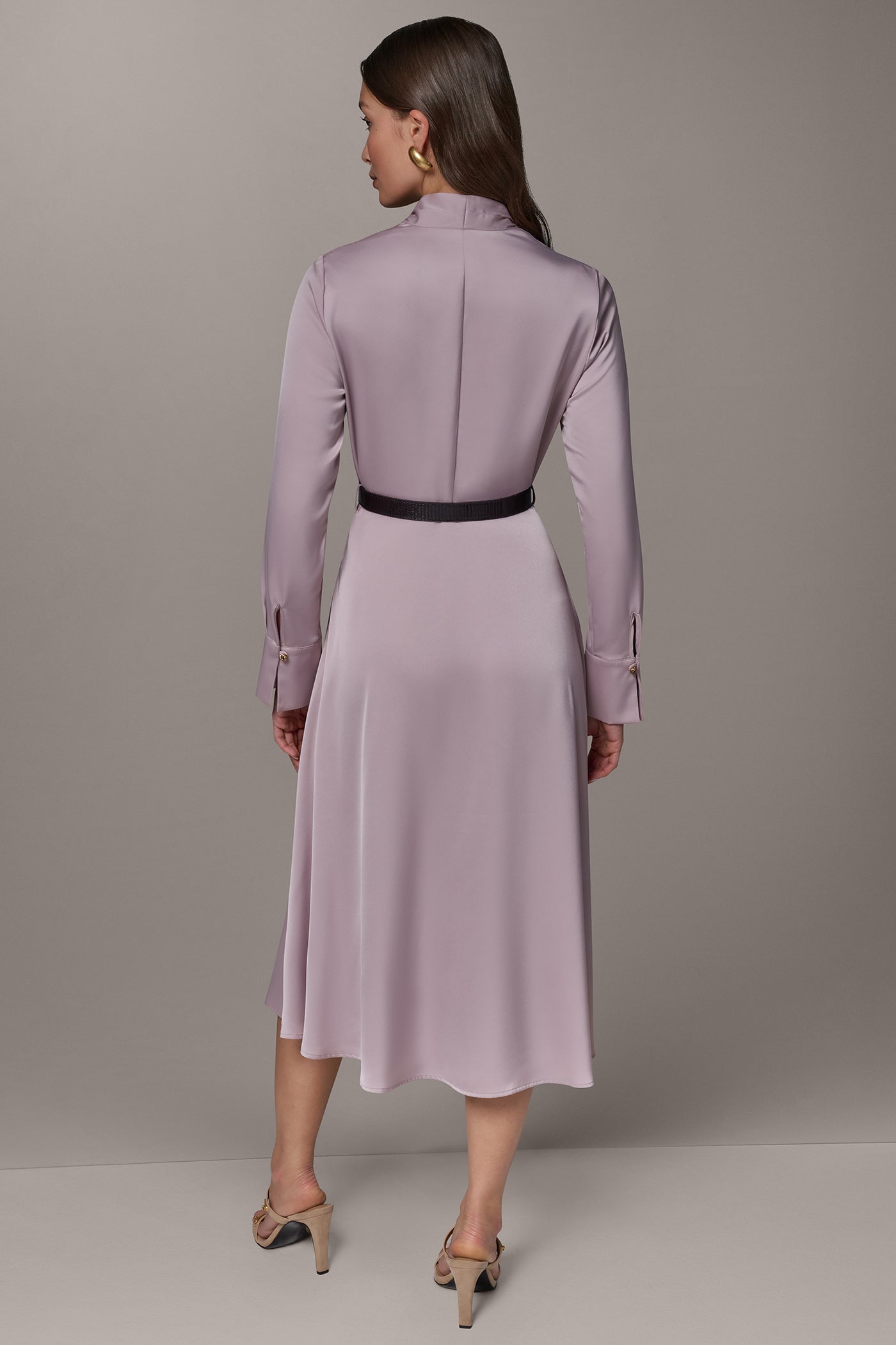 SATIN MIDI A-LINE DRESS VIEW 3
