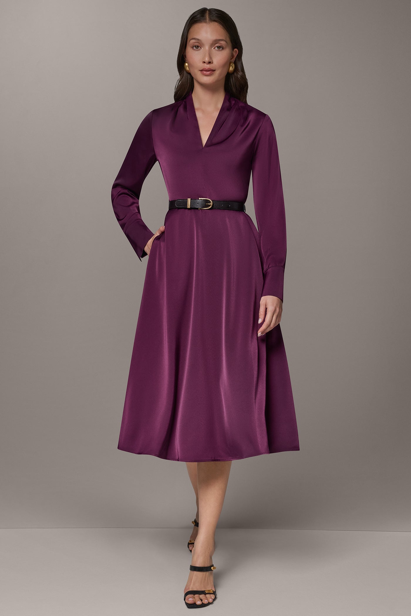 SATIN MIDI A-LINE DRESS VIEW 7