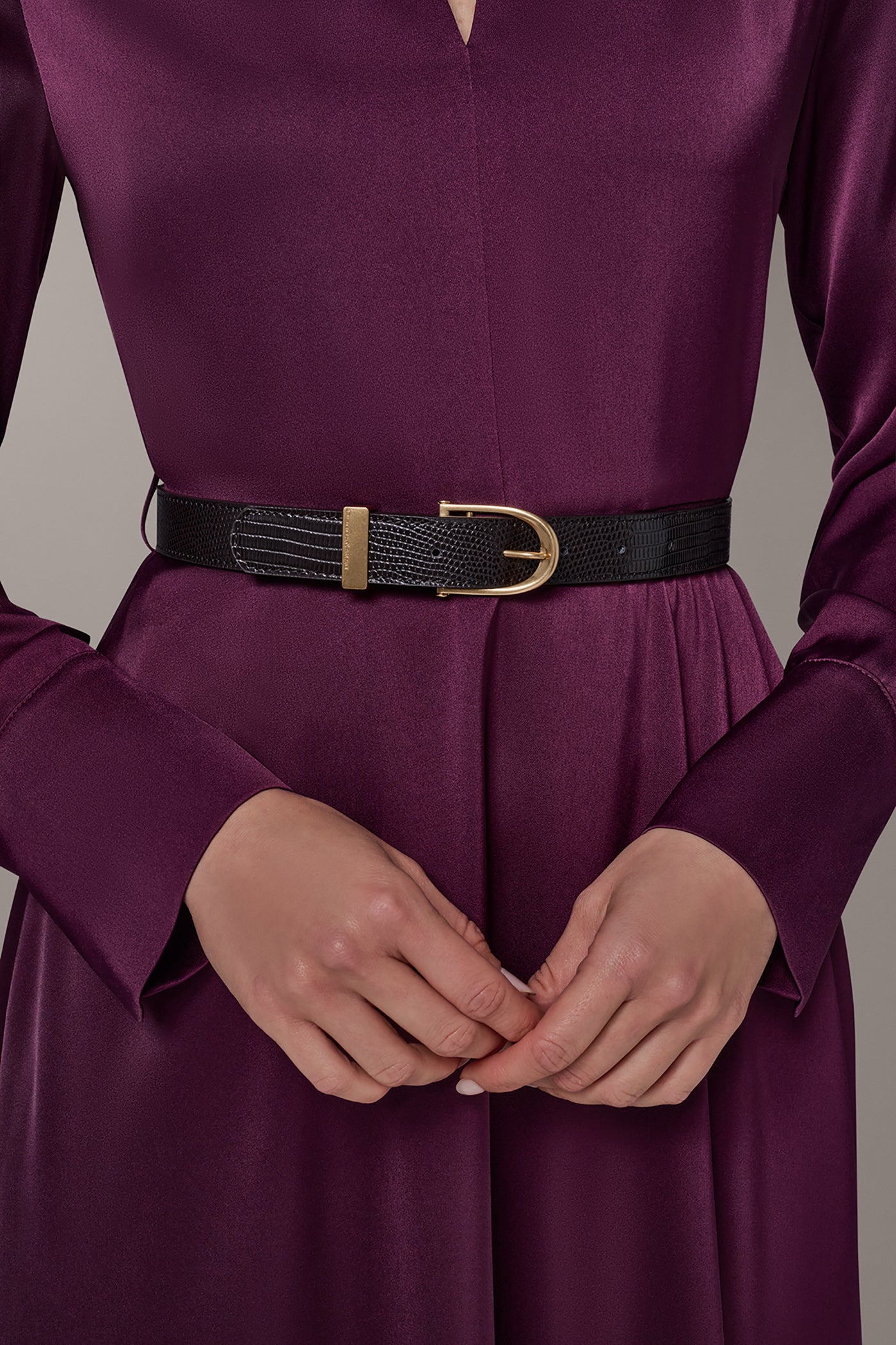 SATIN MIDI A-LINE DRESS VIEW 5