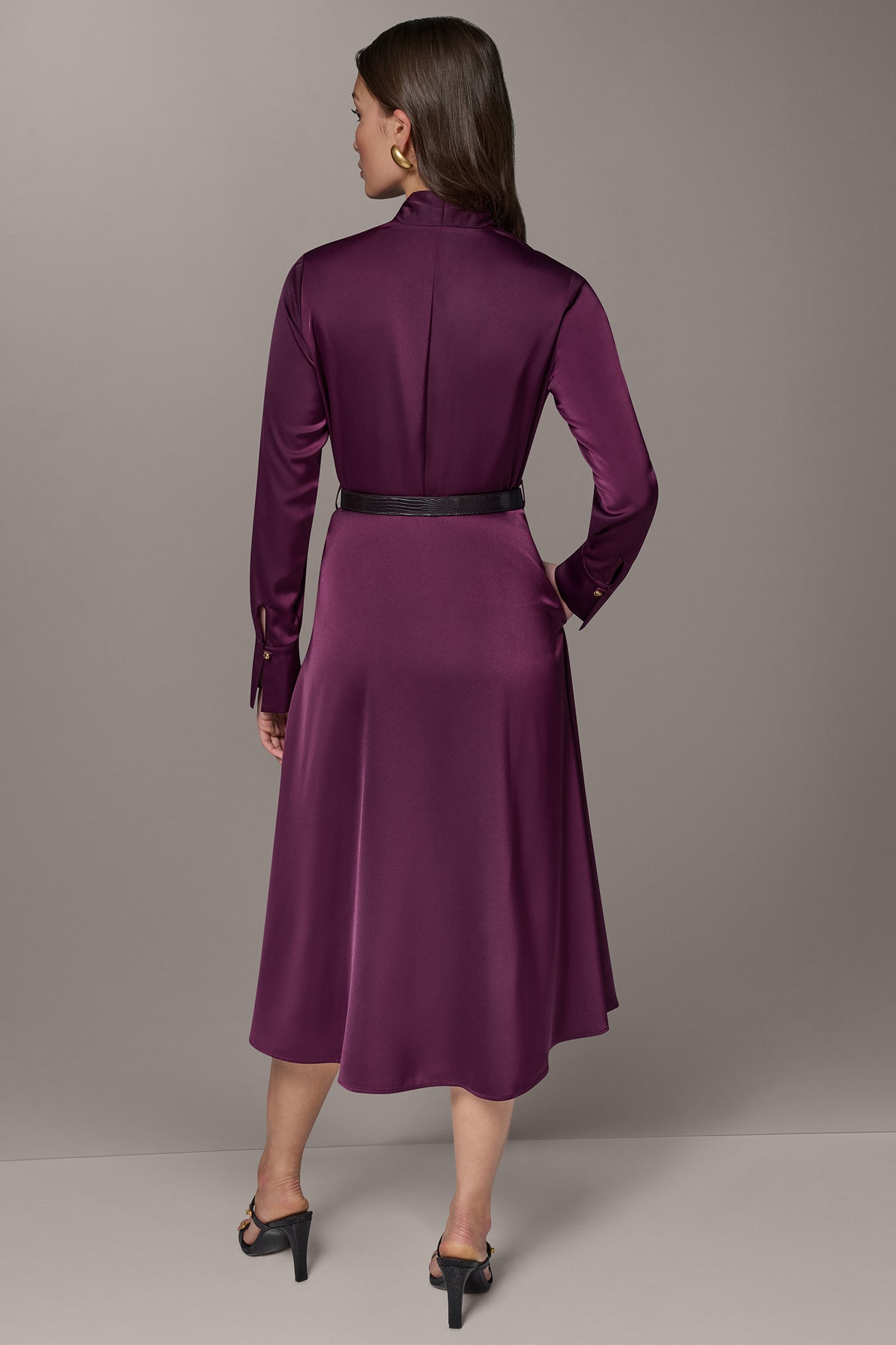 SATIN MIDI A-LINE DRESS VIEW 4