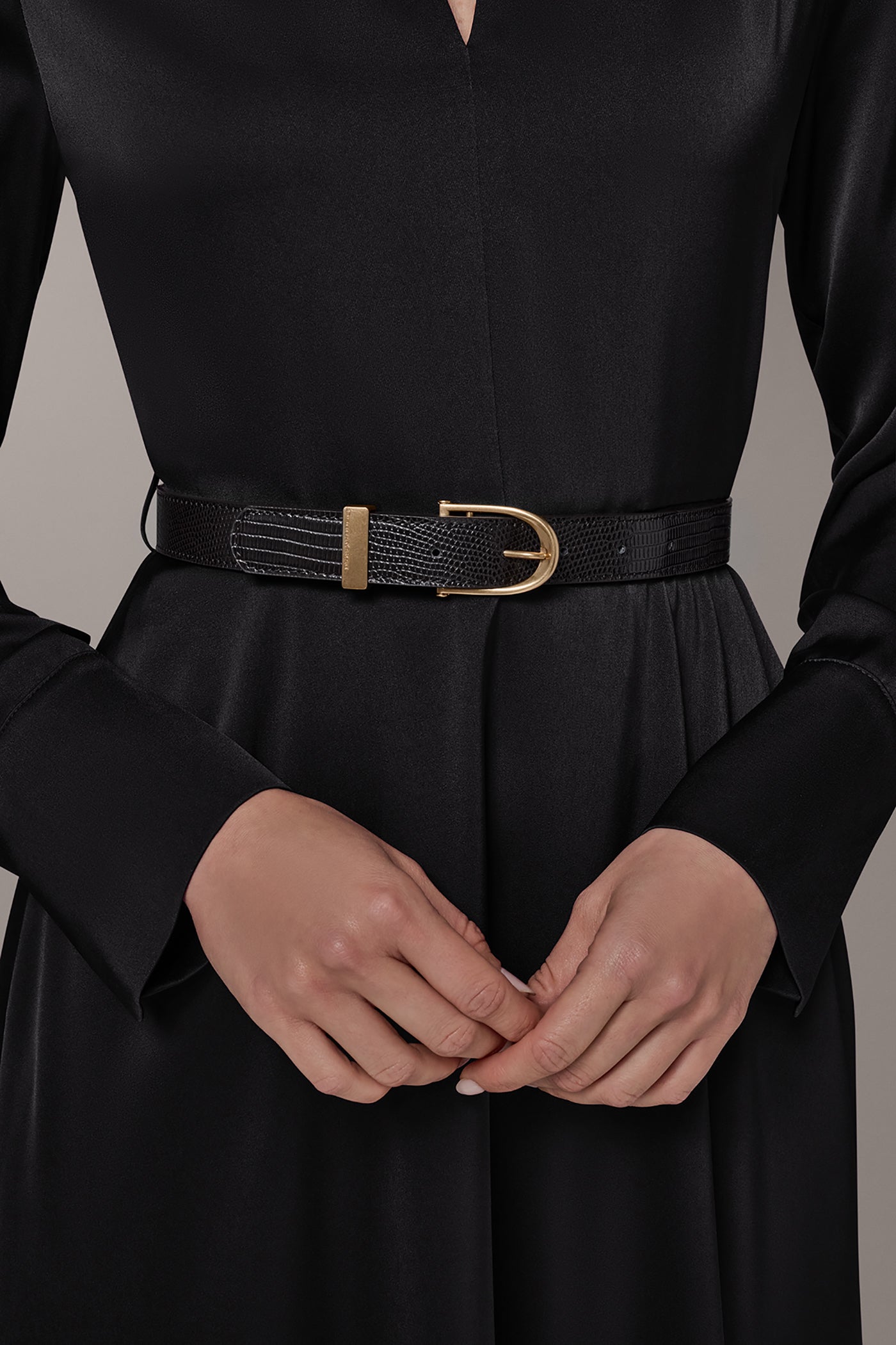 SATIN MIDI A-LINE DRESS VIEW 6