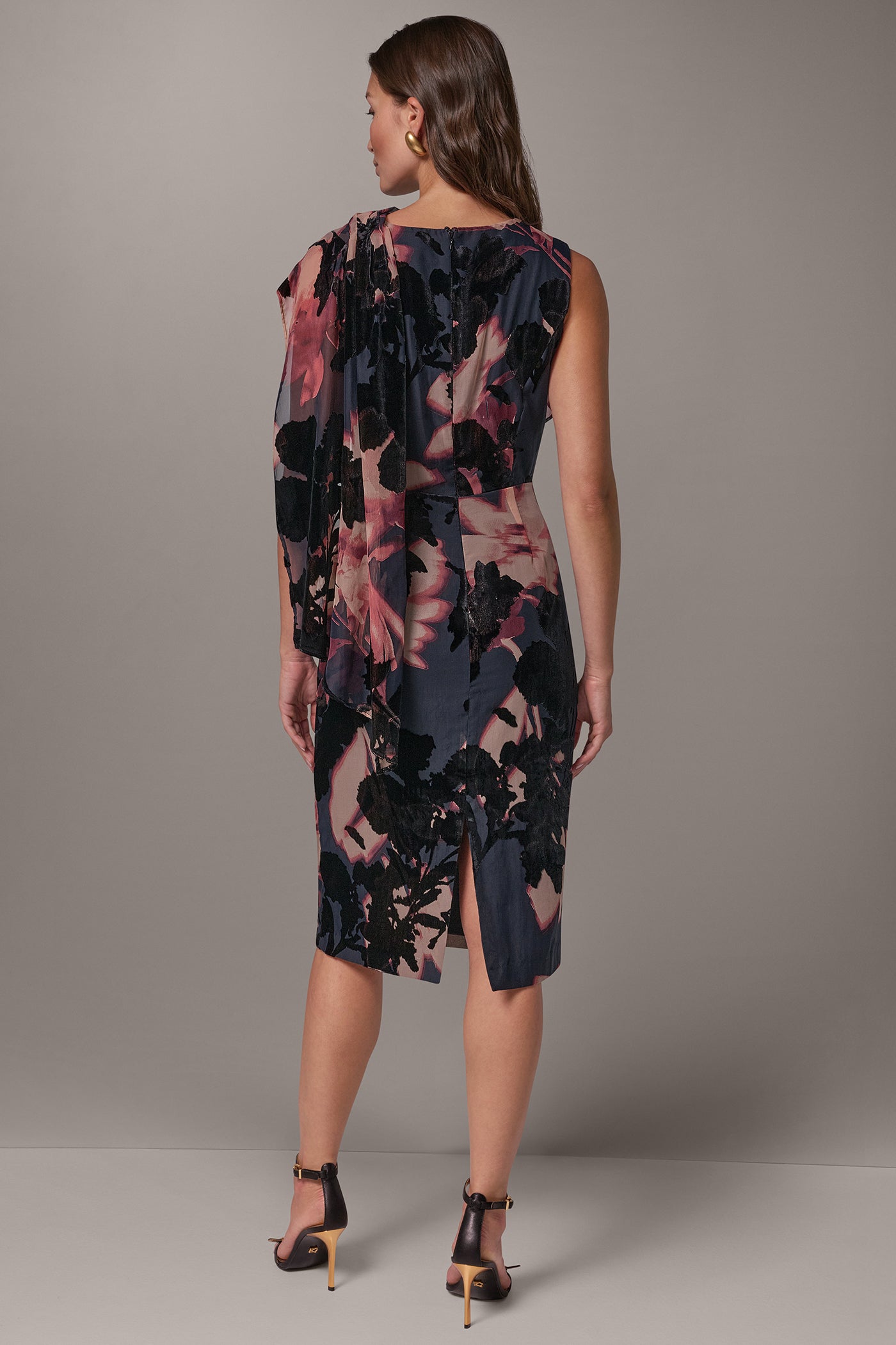 FLORAL VELVET BURNOUT SHEATH VIEW 3 | Clothing