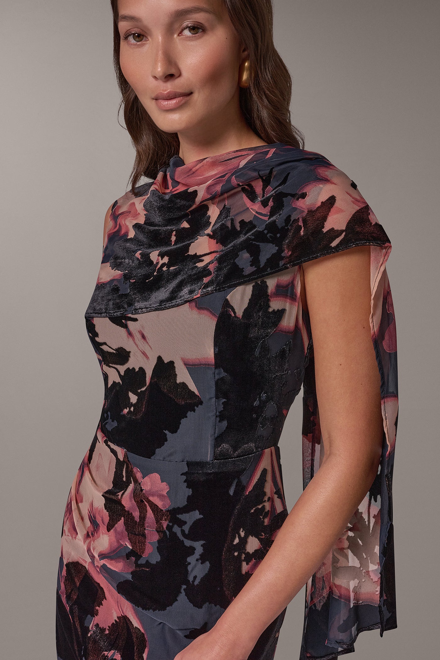 FLORAL VELVET BURNOUT SHEATH VIEW 5 | Clothing