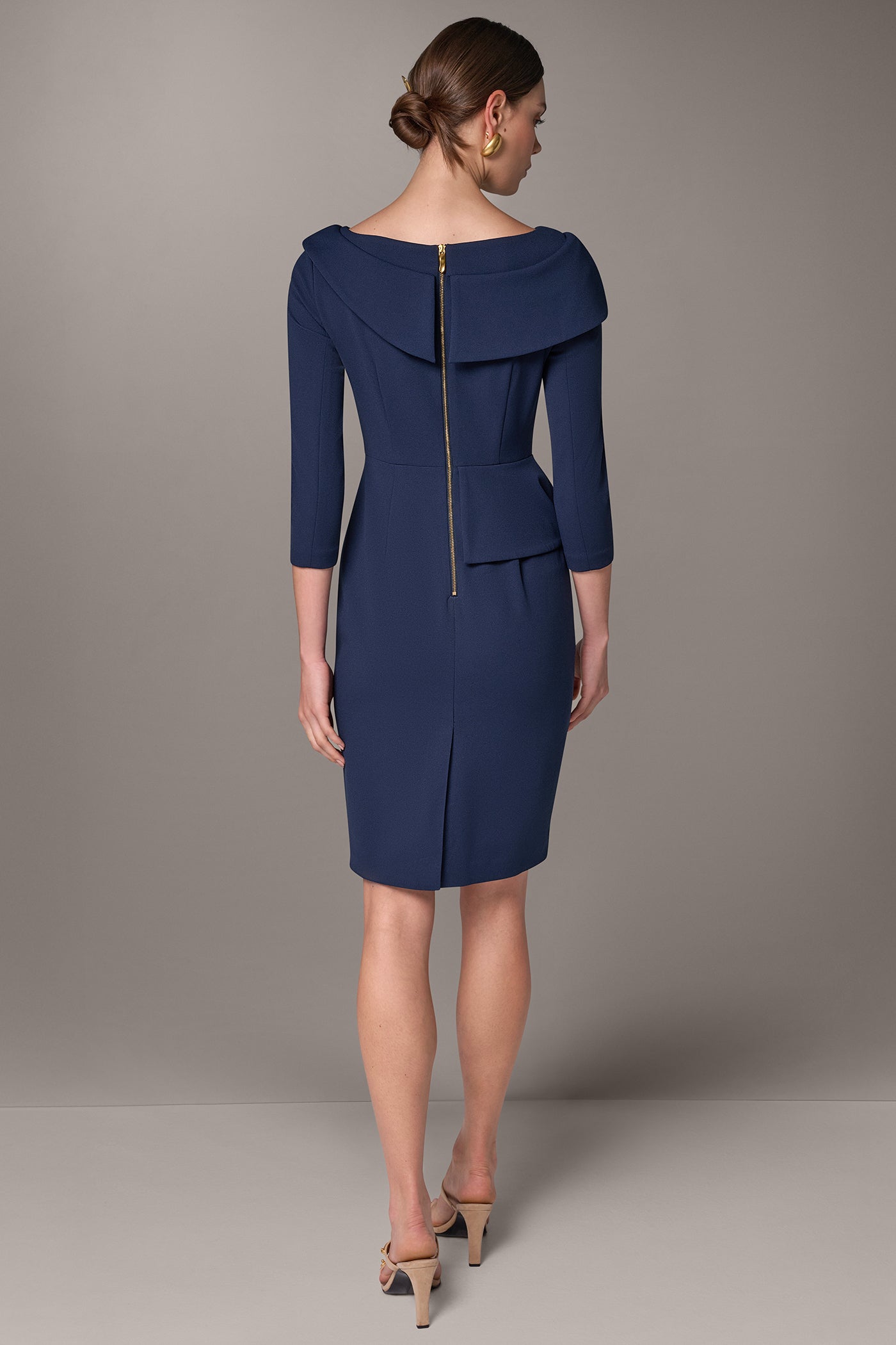 FOLDOVER BOATNECK MIDI PEPLUM SHEATH VIEW 3 | Best Sellers