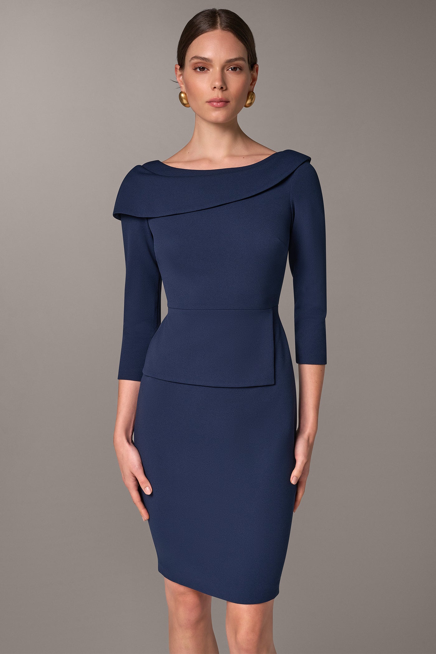 FOLDOVER BOATNECK MIDI PEPLUM SHEATH VIEW 7 | Best Sellers