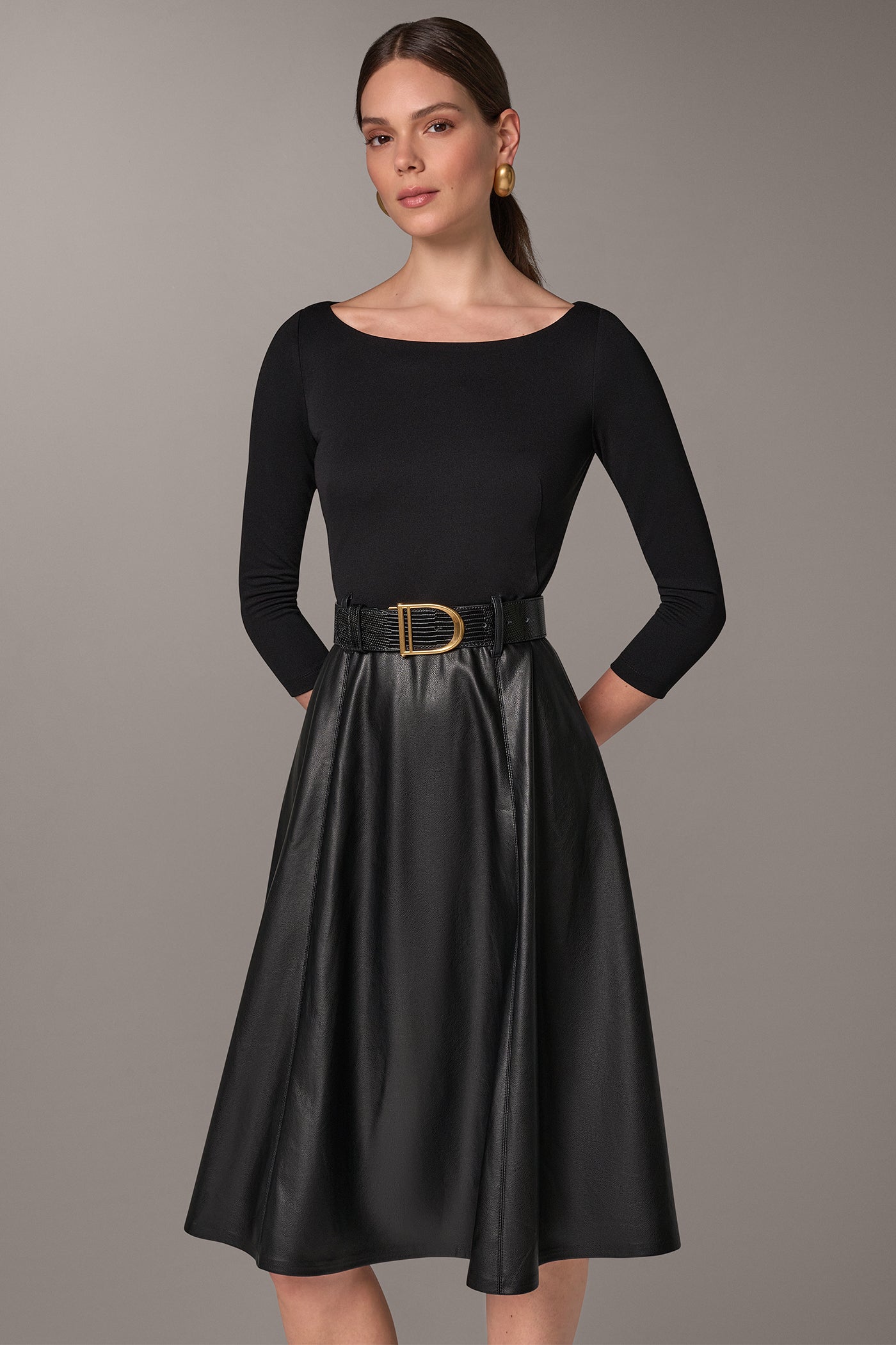 MIXED MEDIA MIDI DRESS VIEW 7 | Included in discounts