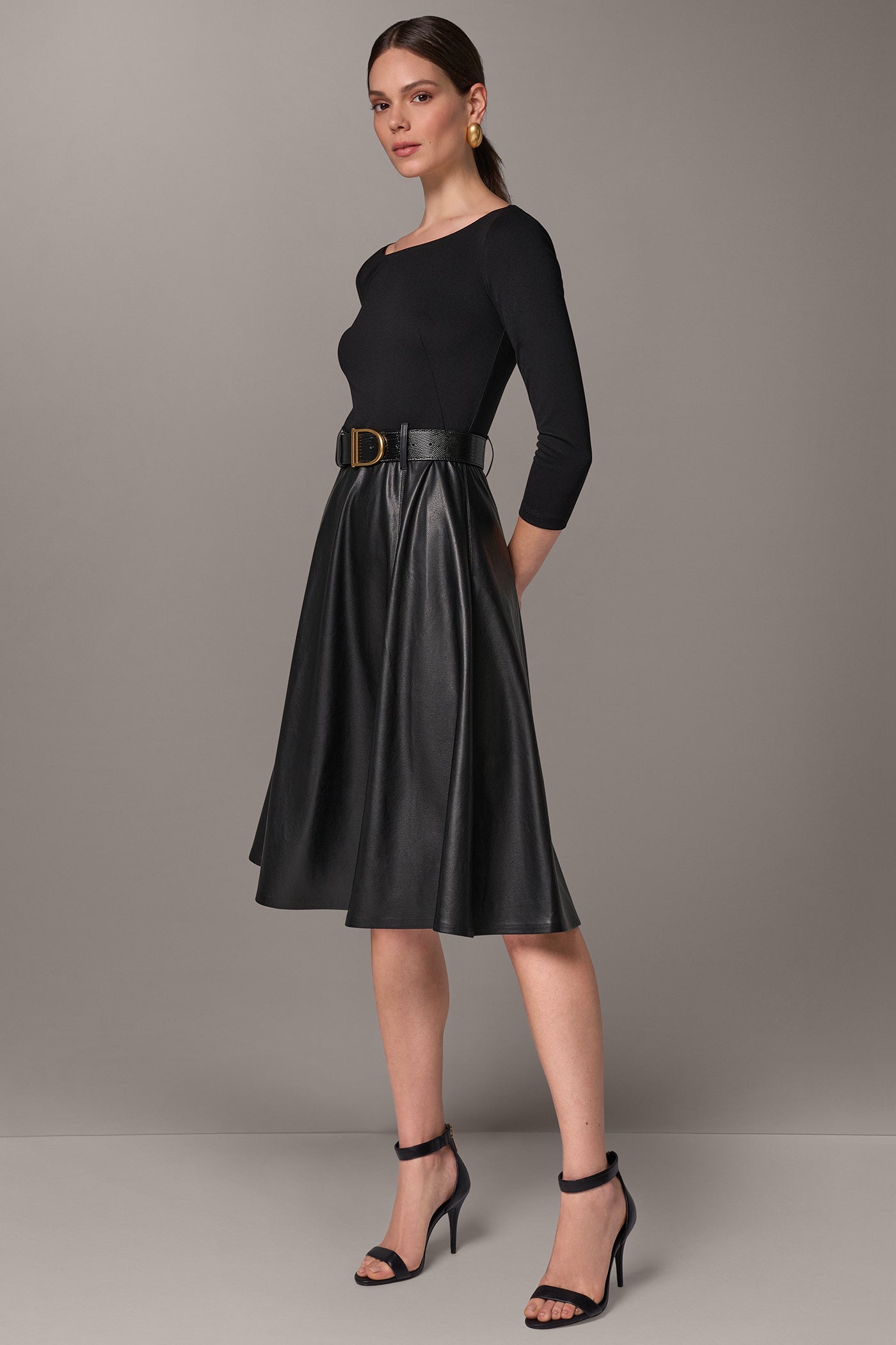MIXED MEDIA MIDI DRESS VIEW 4 | Included in discounts