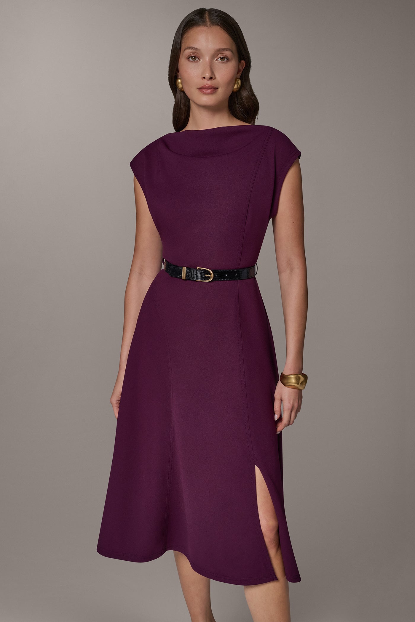 CAP SLEEVE BOATNECK MIDI DRESS VIEW 7