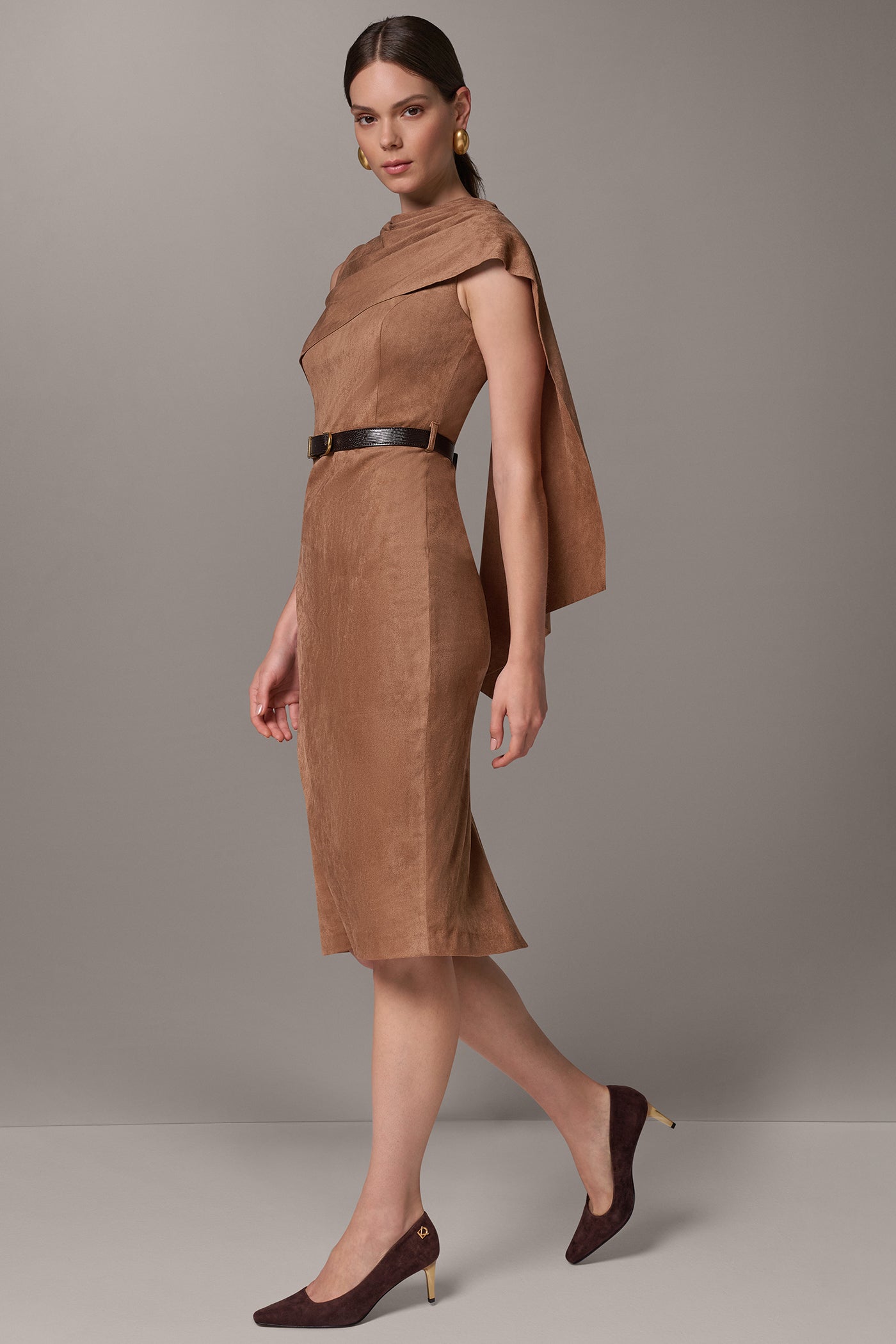 SHOULDER DRAPE MIDI SHEATH VIEW 4