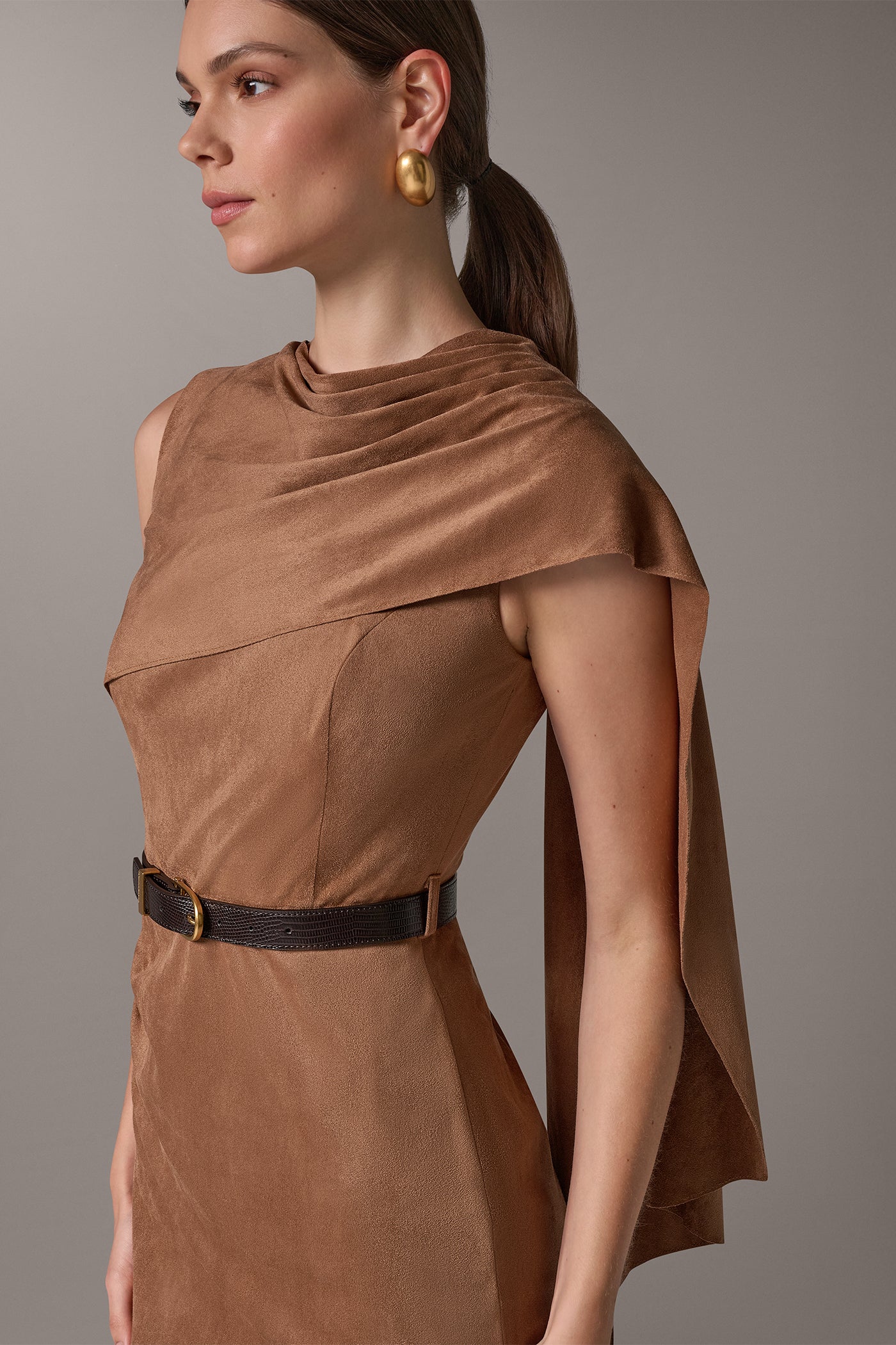 SHOULDER DRAPE MIDI SHEATH VIEW 2