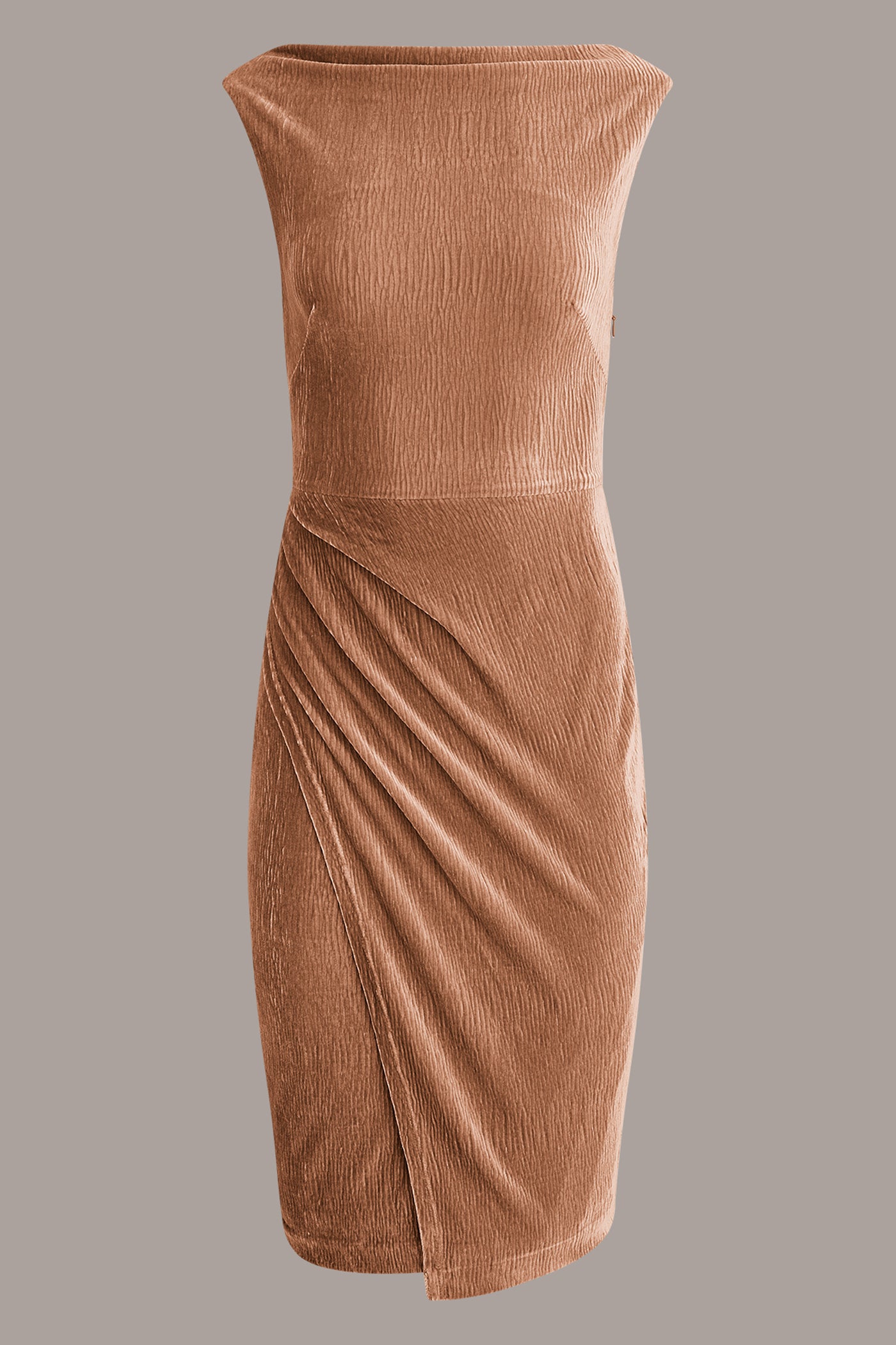 CRINKLE VELVET MIDI SHEATH DRESS VIEW 8 | All Products