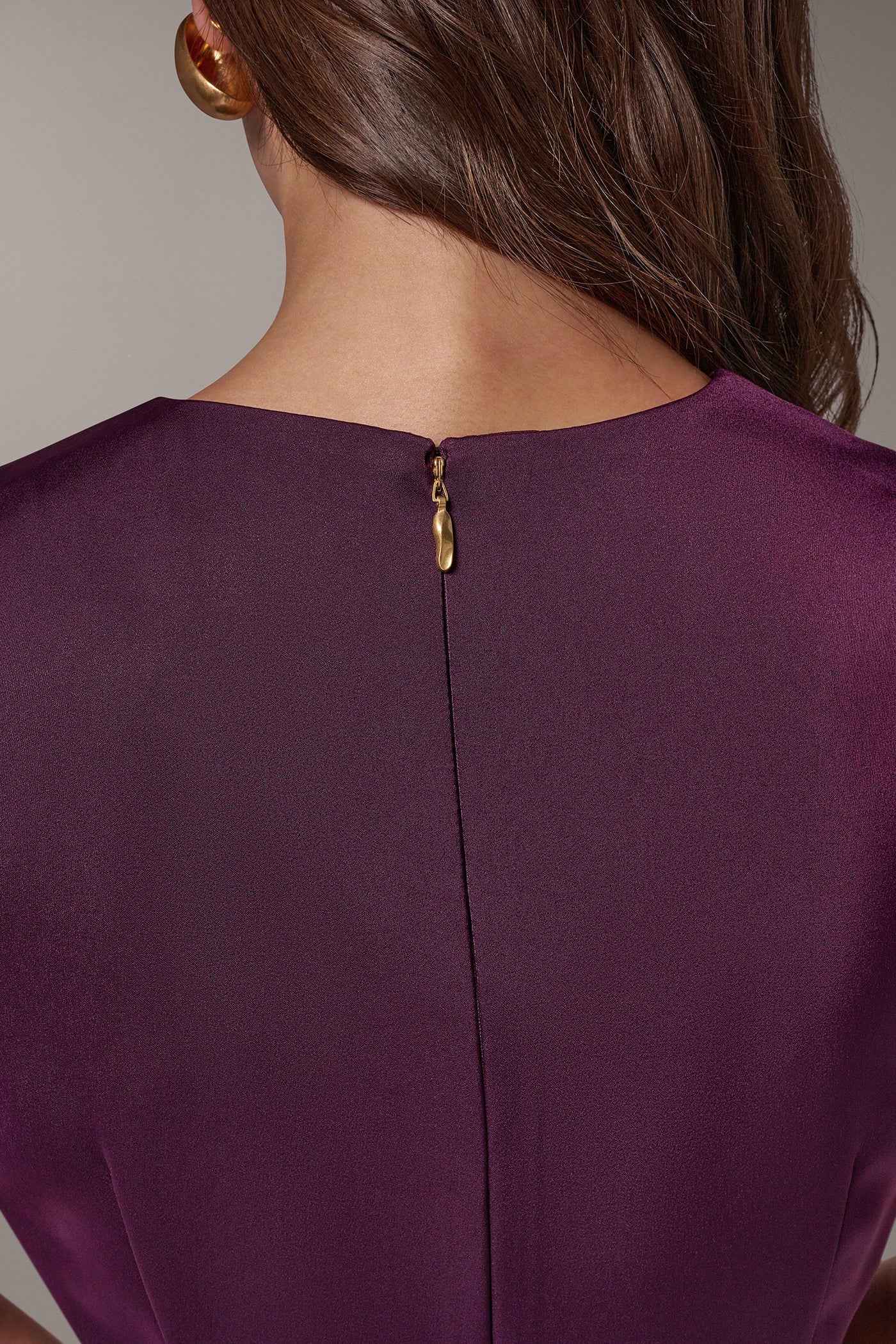 SATIN WRAP-EFFECT MIDI DRESS VIEW 5 | Event Dresses