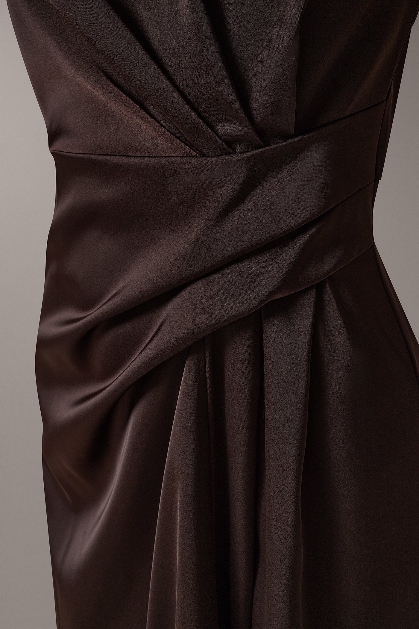 SATIN WRAP-EFFECT MIDI DRESS VIEW 6