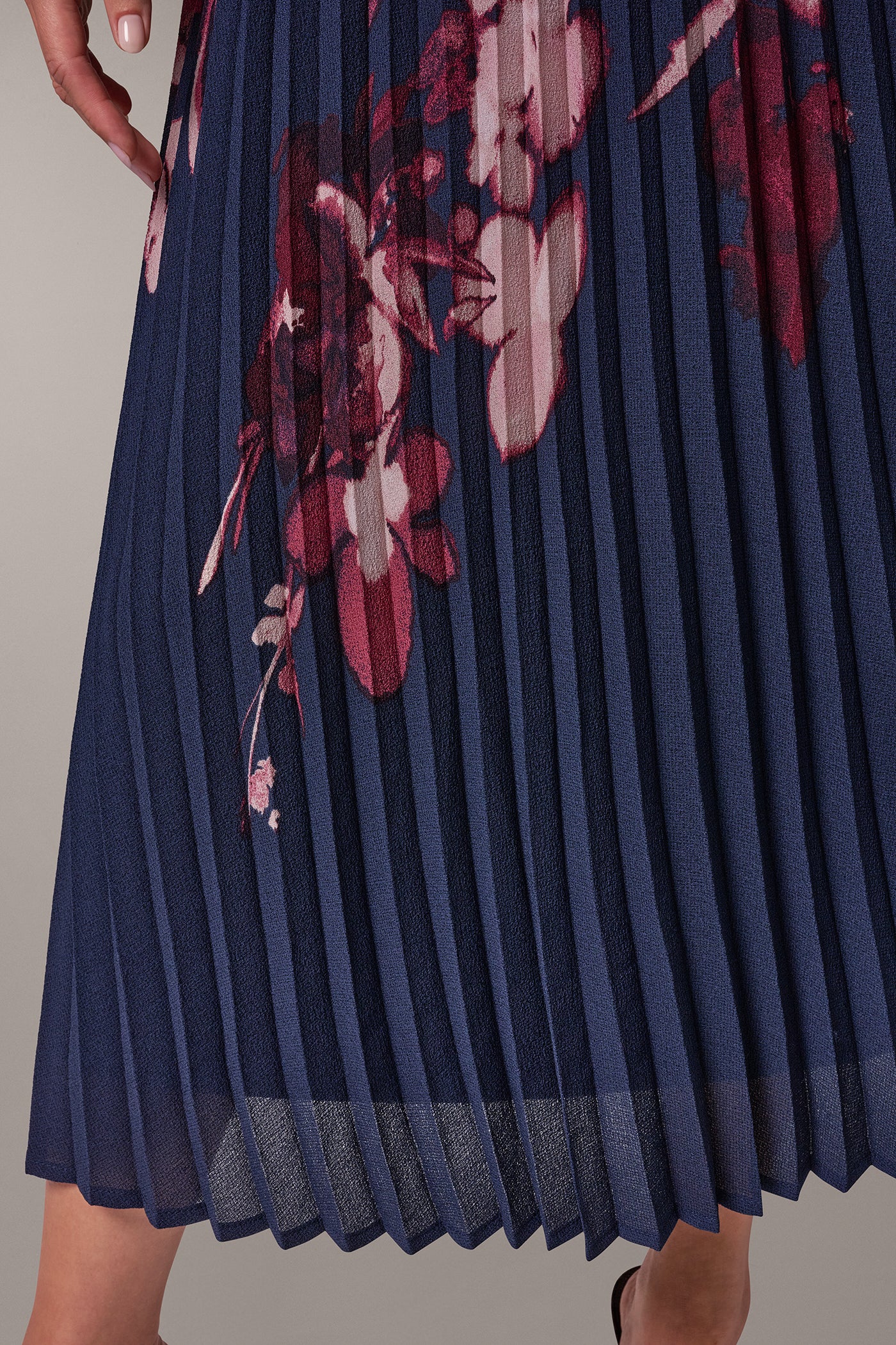 FLORAL CHIFFON MIDI A-LINE DRESS VIEW 7 | Event Dresses