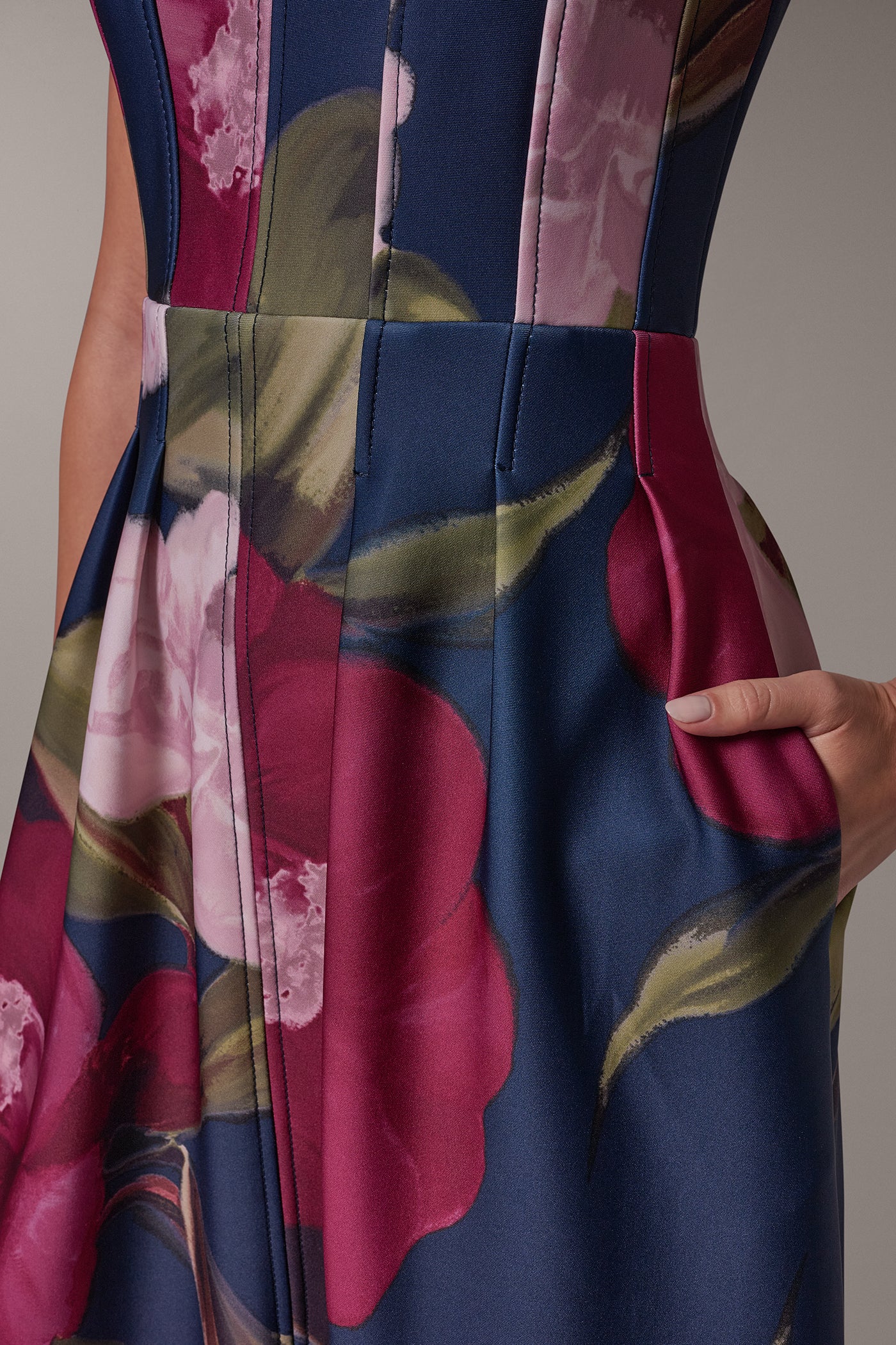FLORAL MIDI FIT & FLARE DRESS VIEW 7